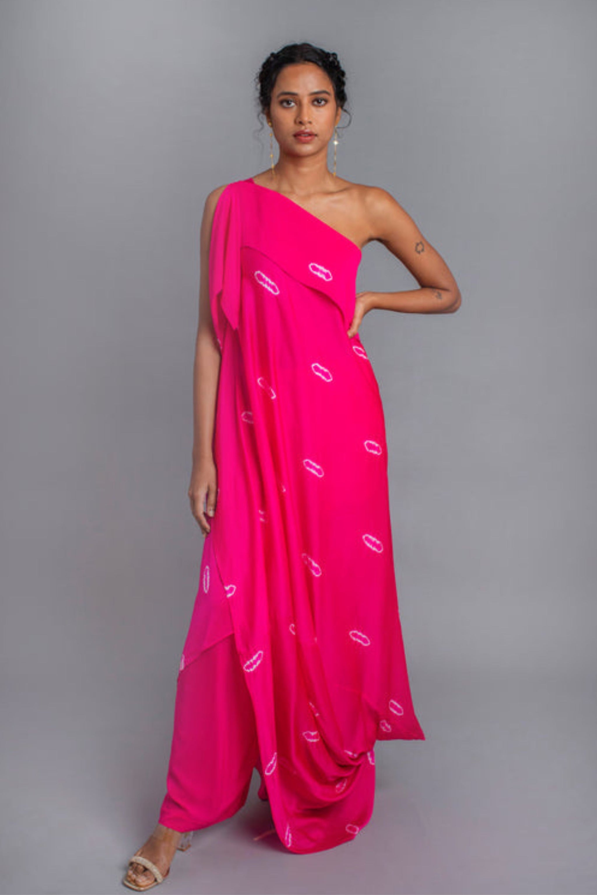 Tie-Dye One Shoulder Dress S Tie-Dye One Shoulder Dress S