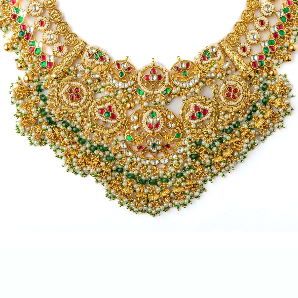 Multicolored Gold Plated Necklace Set