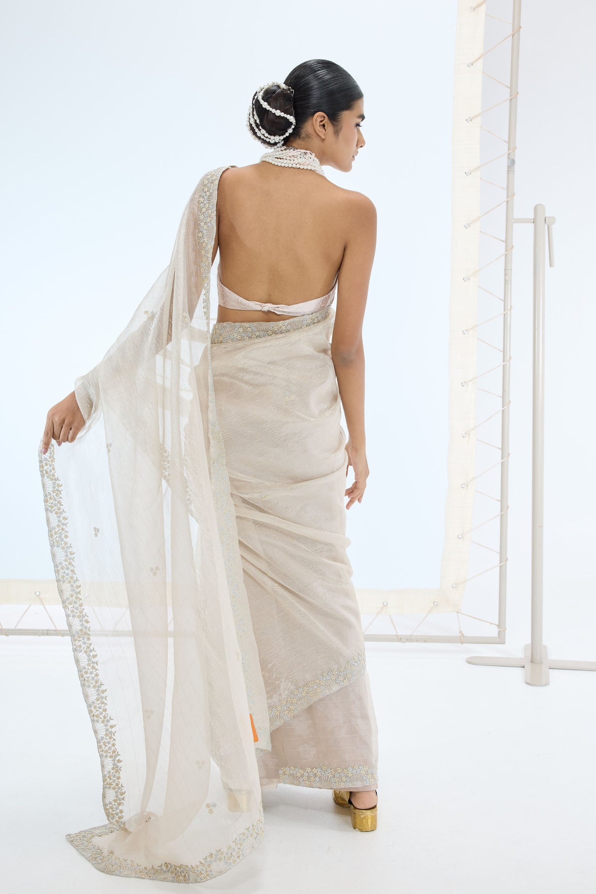 Eva Saree in Champagne