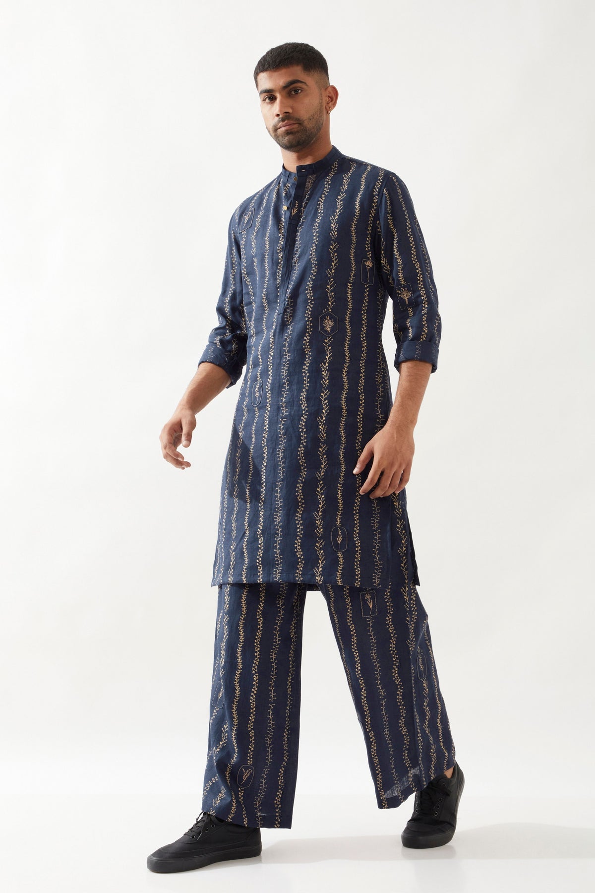 Kevin Vine Navy Kurta Set