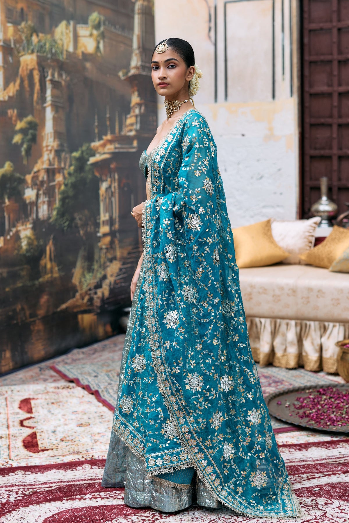 Blue Sharara Set
