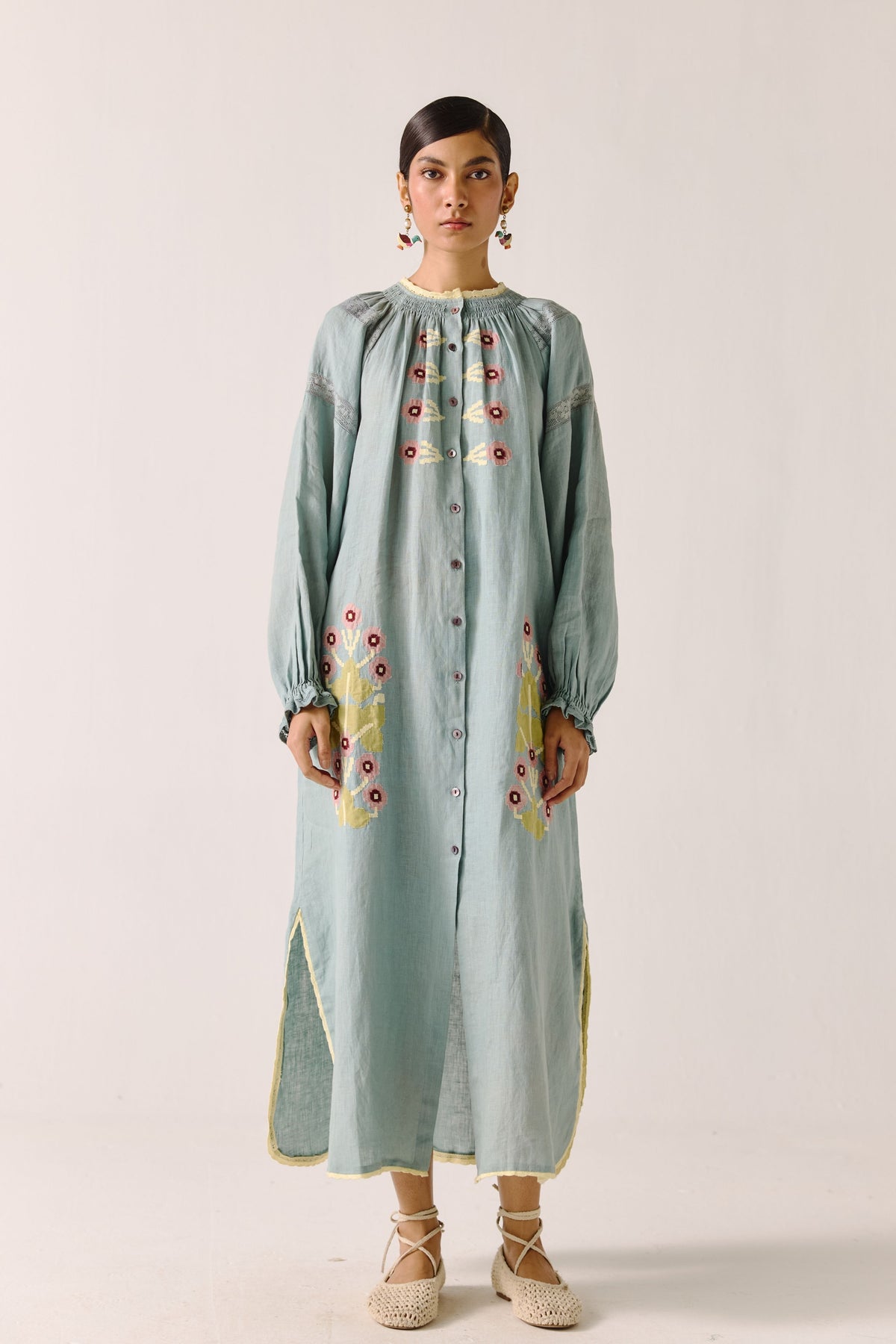 Pale Blue Pixel Applique Chloe Dress