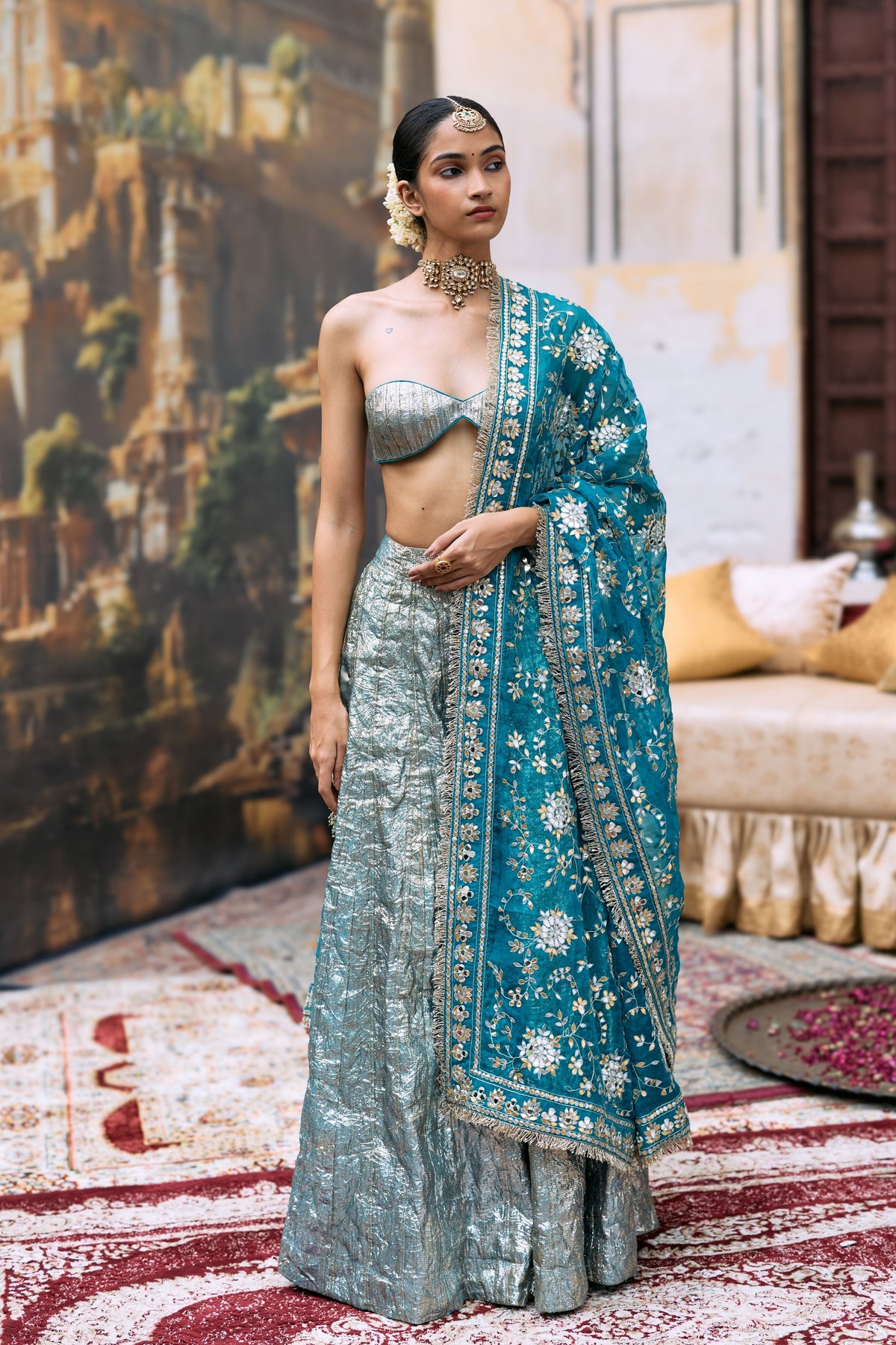 Blue Sharara Set