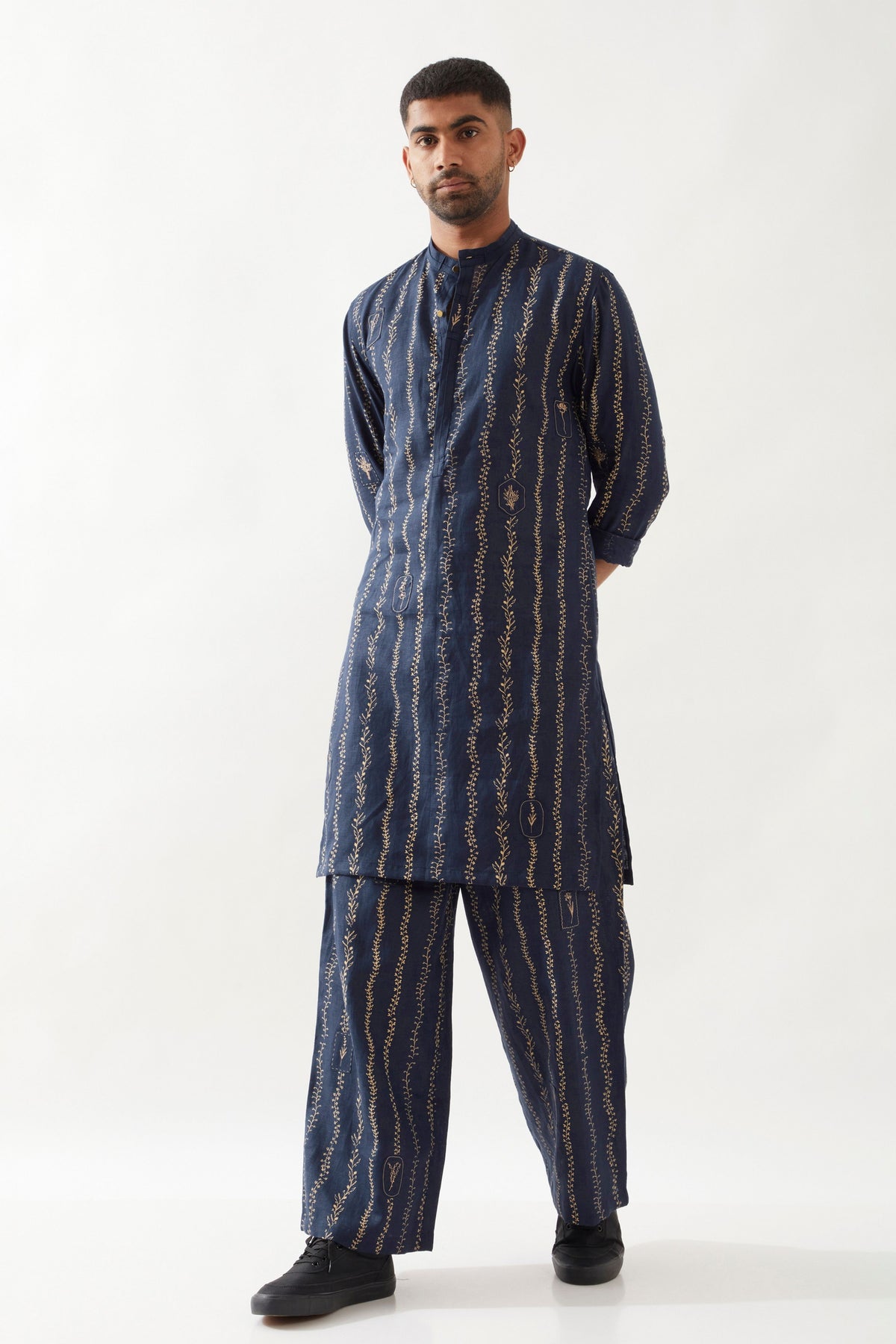 Kevin Vine Navy Kurta Set