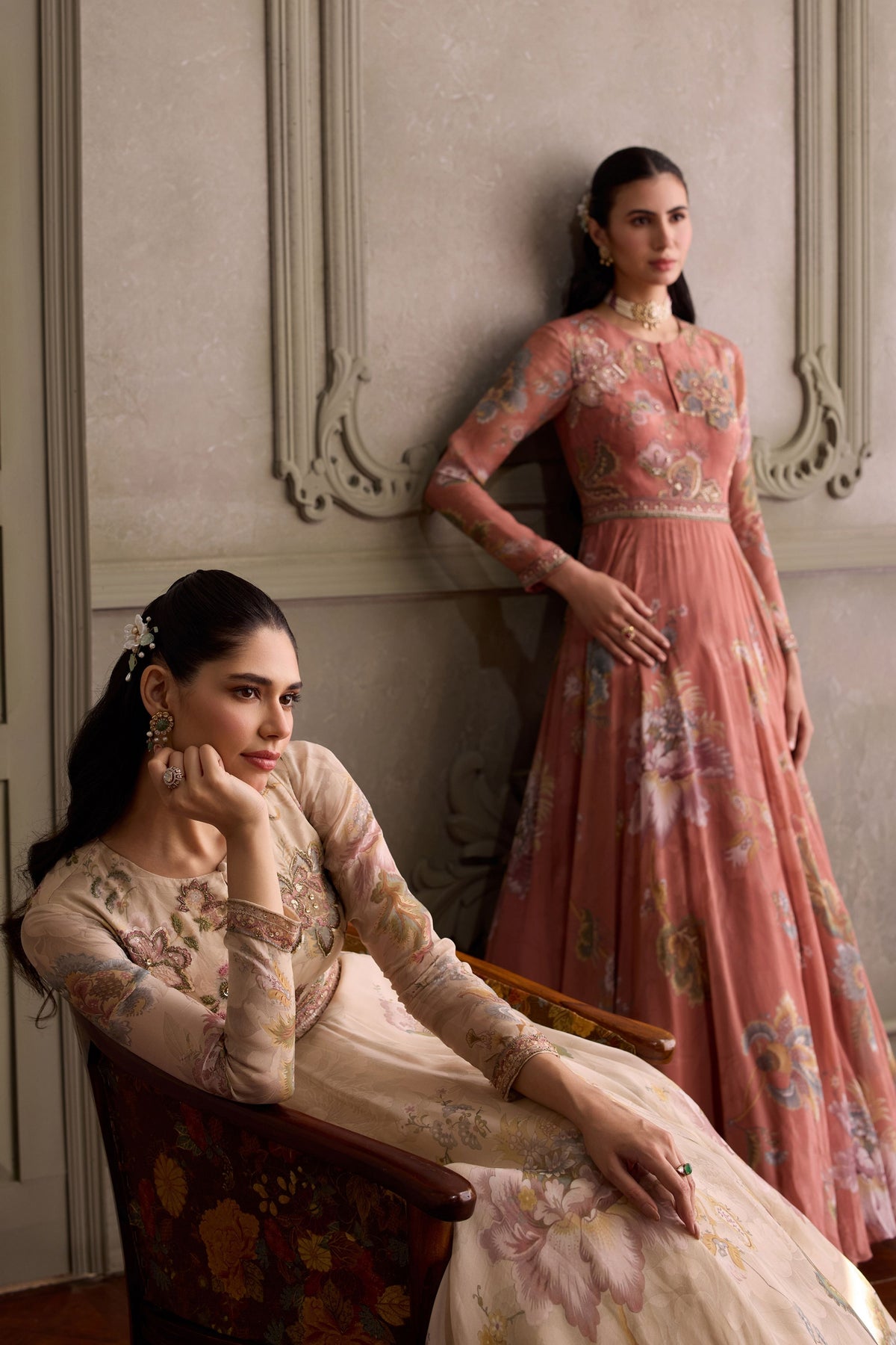 Ariya Dusty Peach Anarkali Set