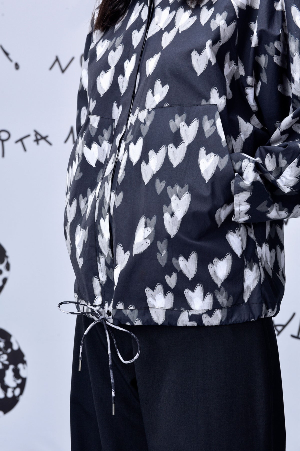 Heart Print Shirt  Black