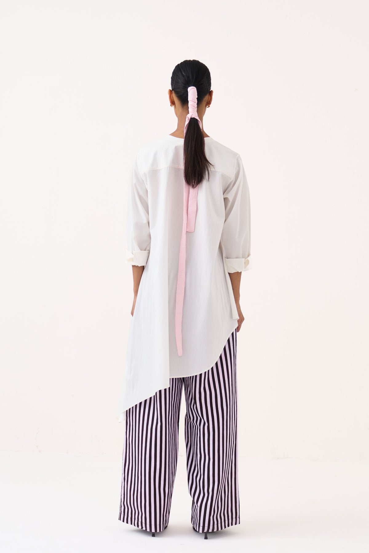 Patch Asymmetric Hem Shirt