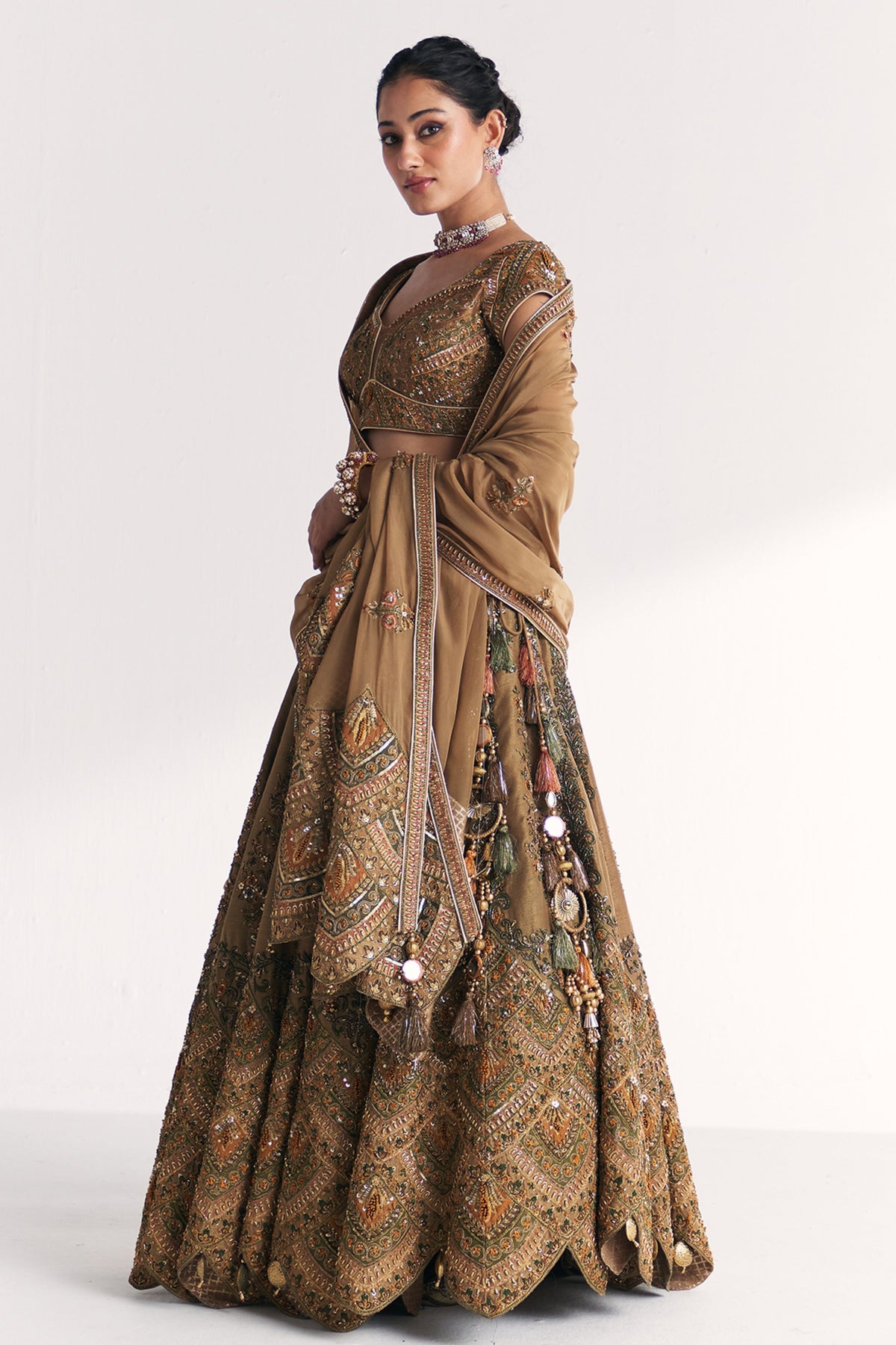 Kasturi Gold Lehenga Set