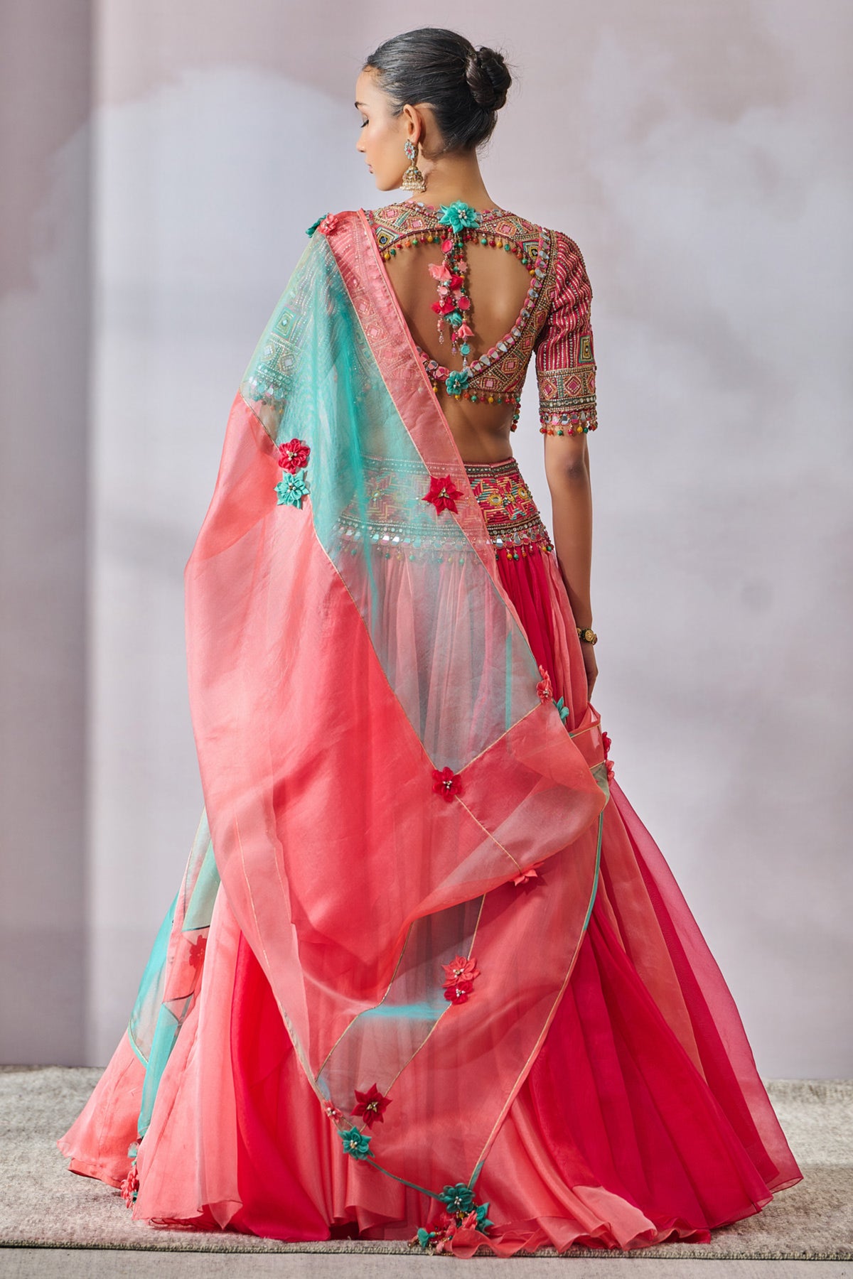 Layered Lehenga With Blouse And Dupatta