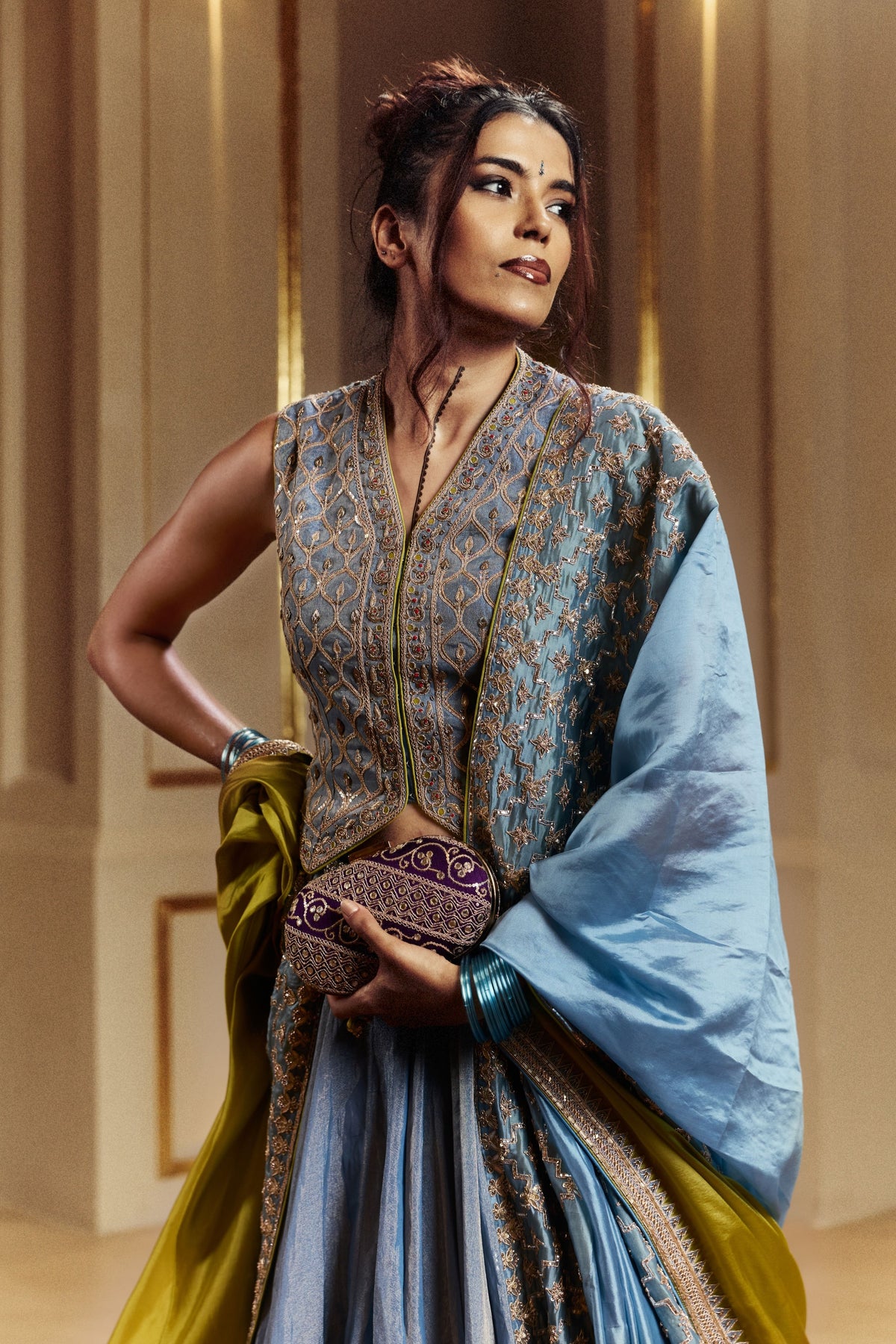 Saleti Waistcoat Lehenga Set