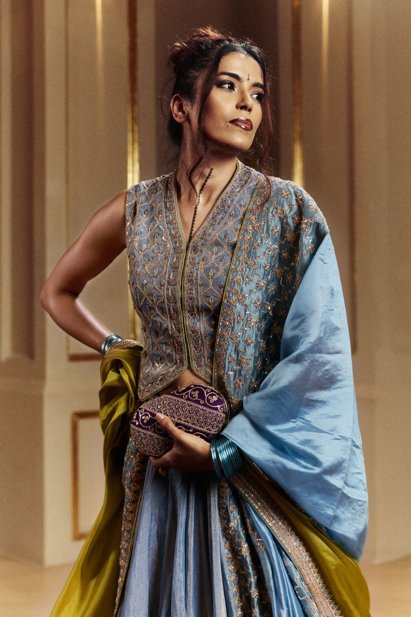 Saleti Waistcoat Lehenga Set - Punit Balana - Elahe