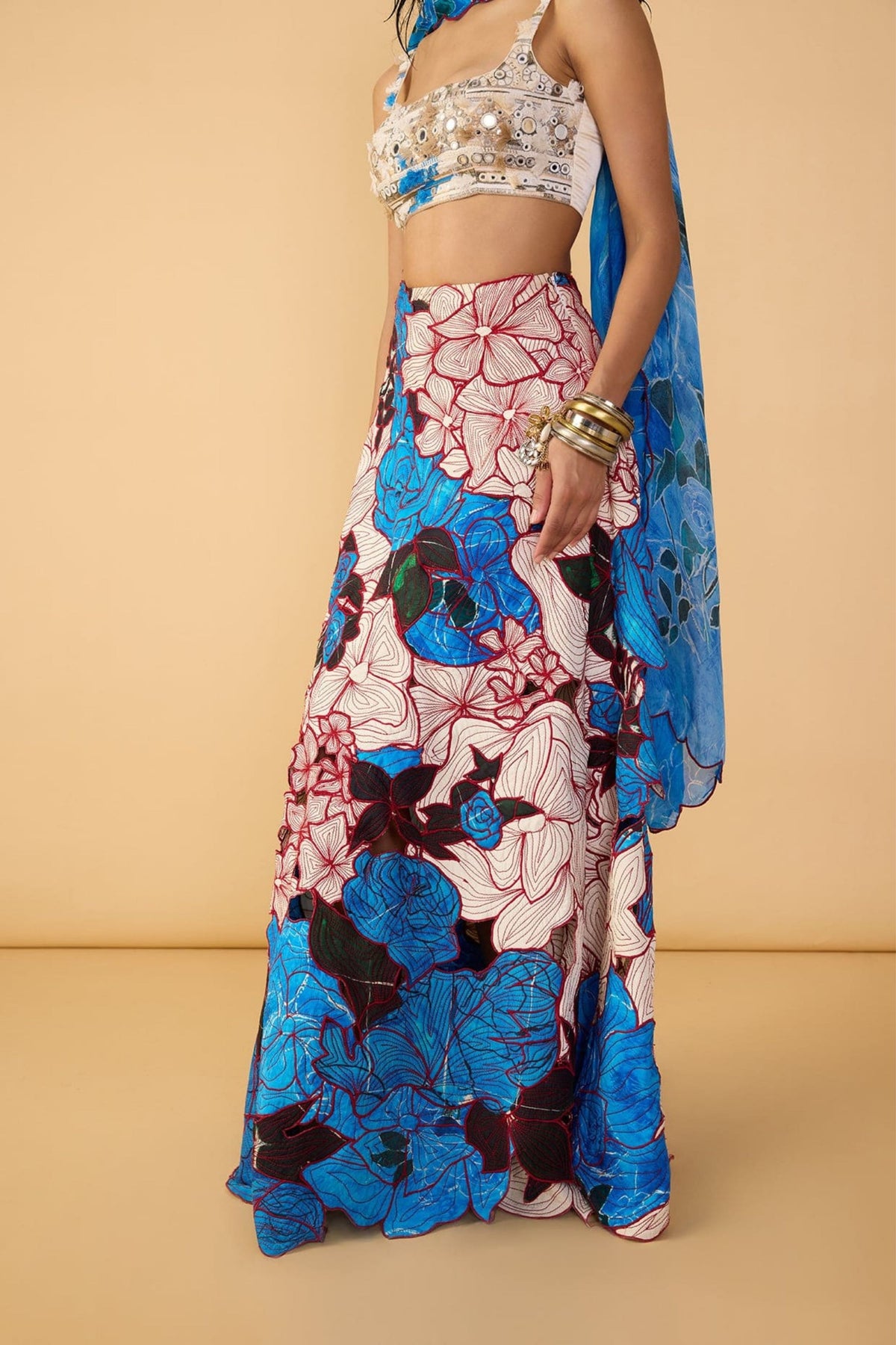 Sachi Applique Lehenga Skirt