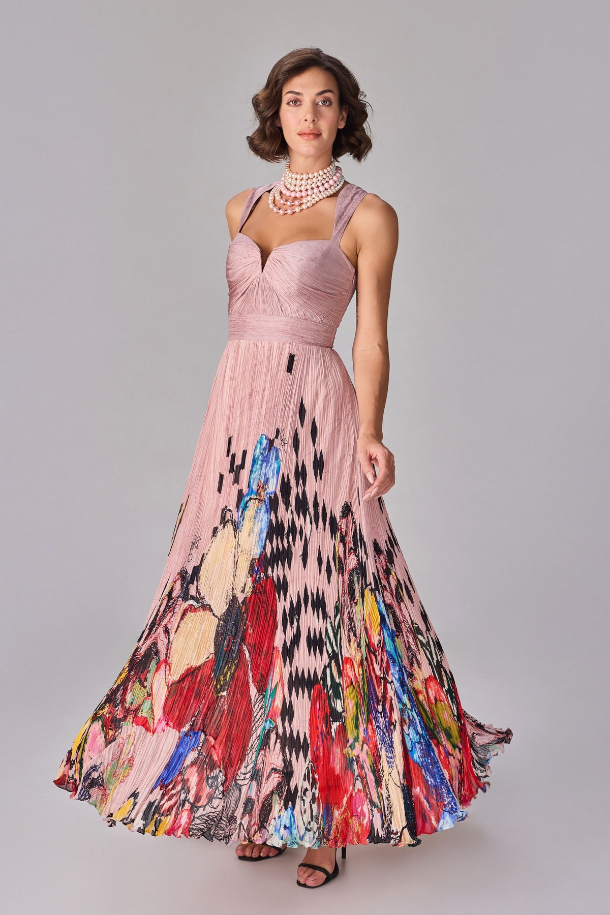 Peach Vintage Block Emma Dress