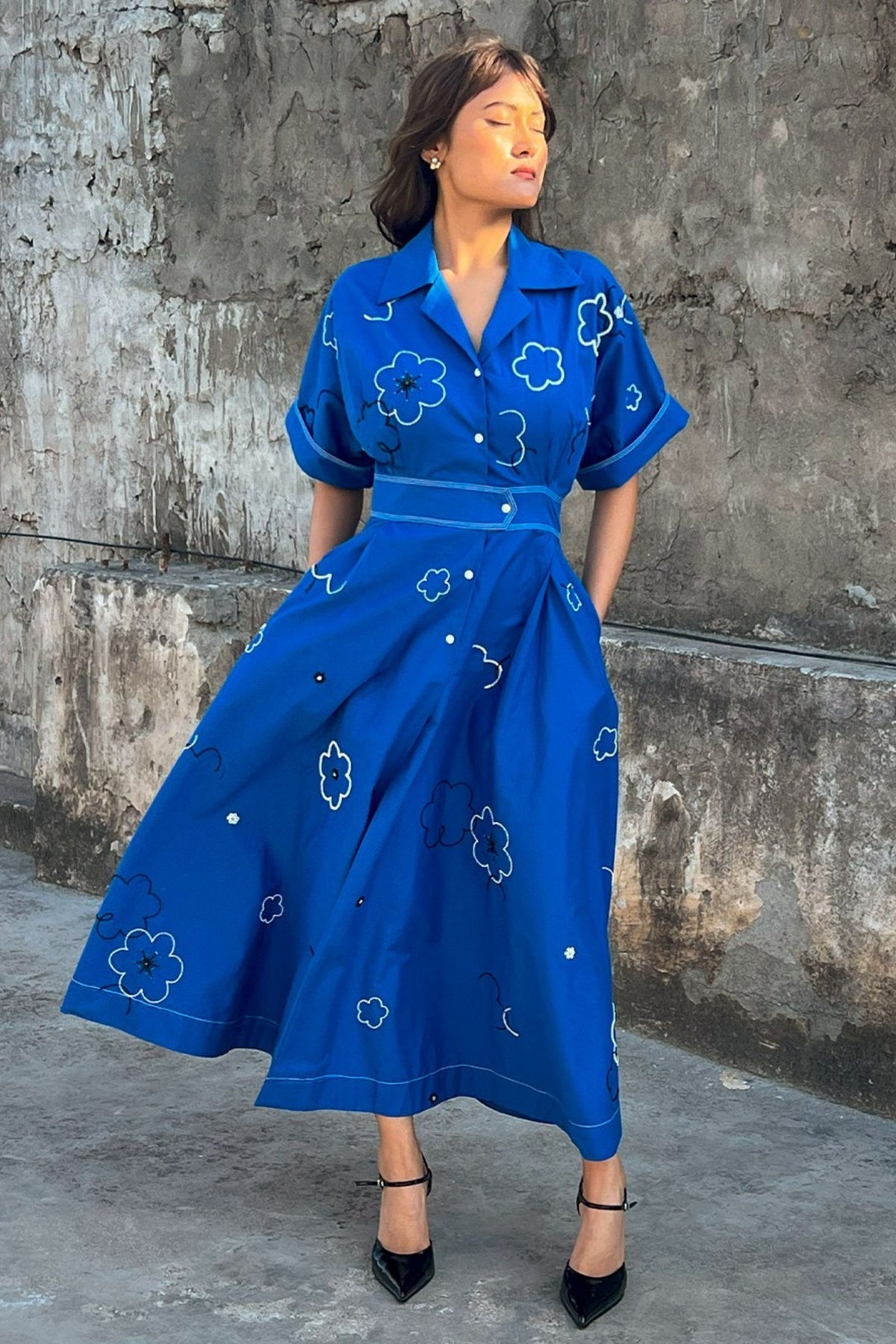 Ditsy Embroidered Sundress