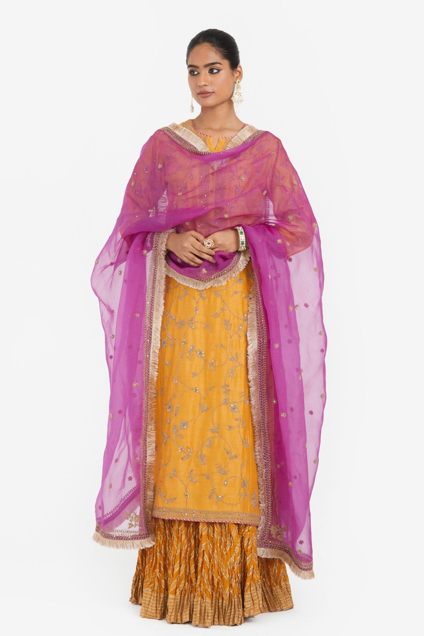 Deep Yellow Lehenga Set - Kora - Elahe