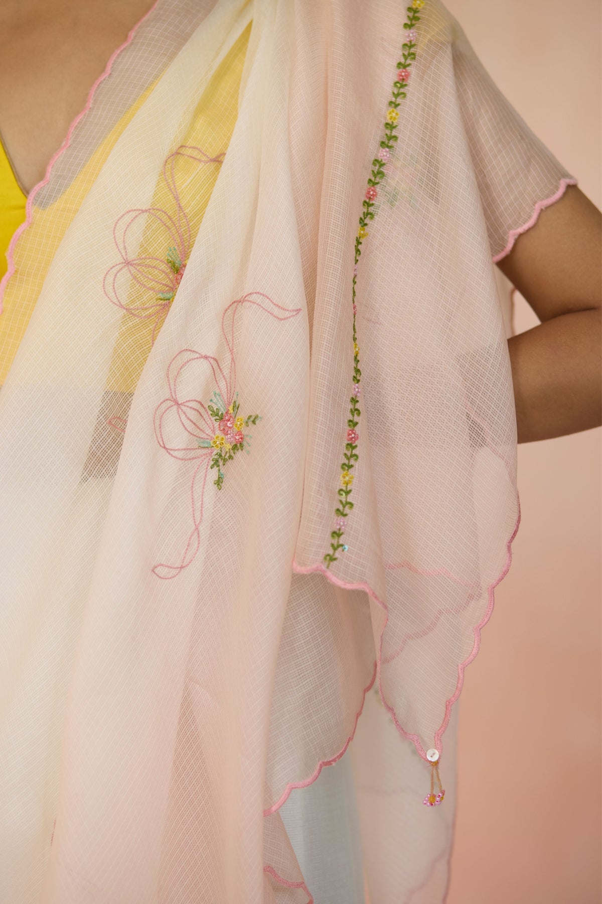 Peach Ombre Silk Saree