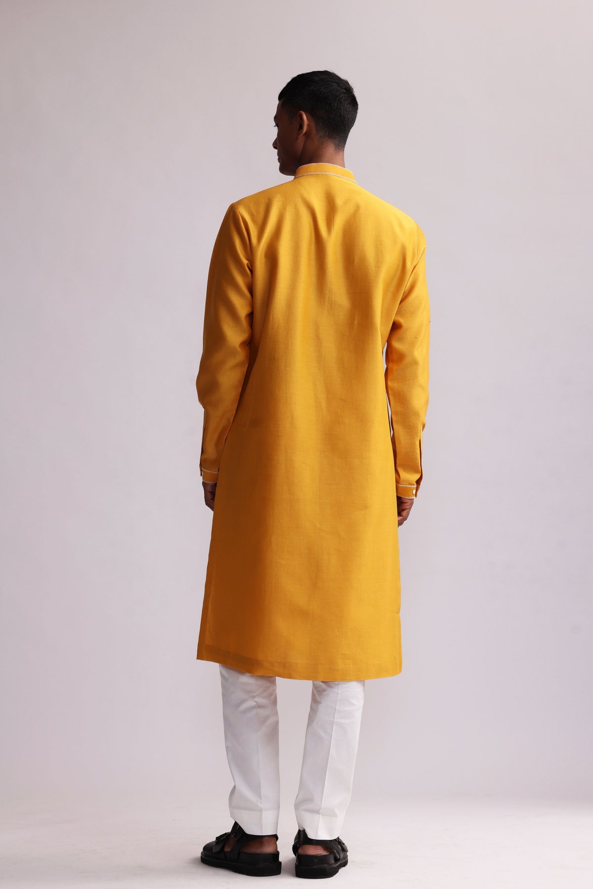 Shadow Block Mustard Kurta Set