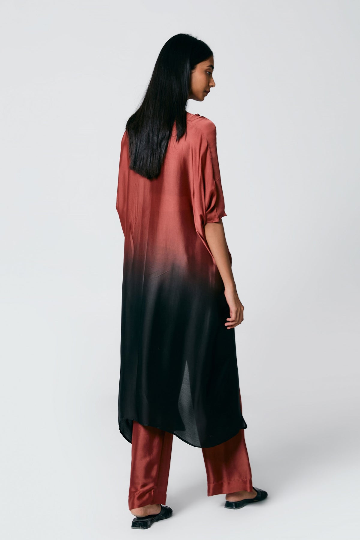 Ombre Brown Front Stitch Co-ord Set