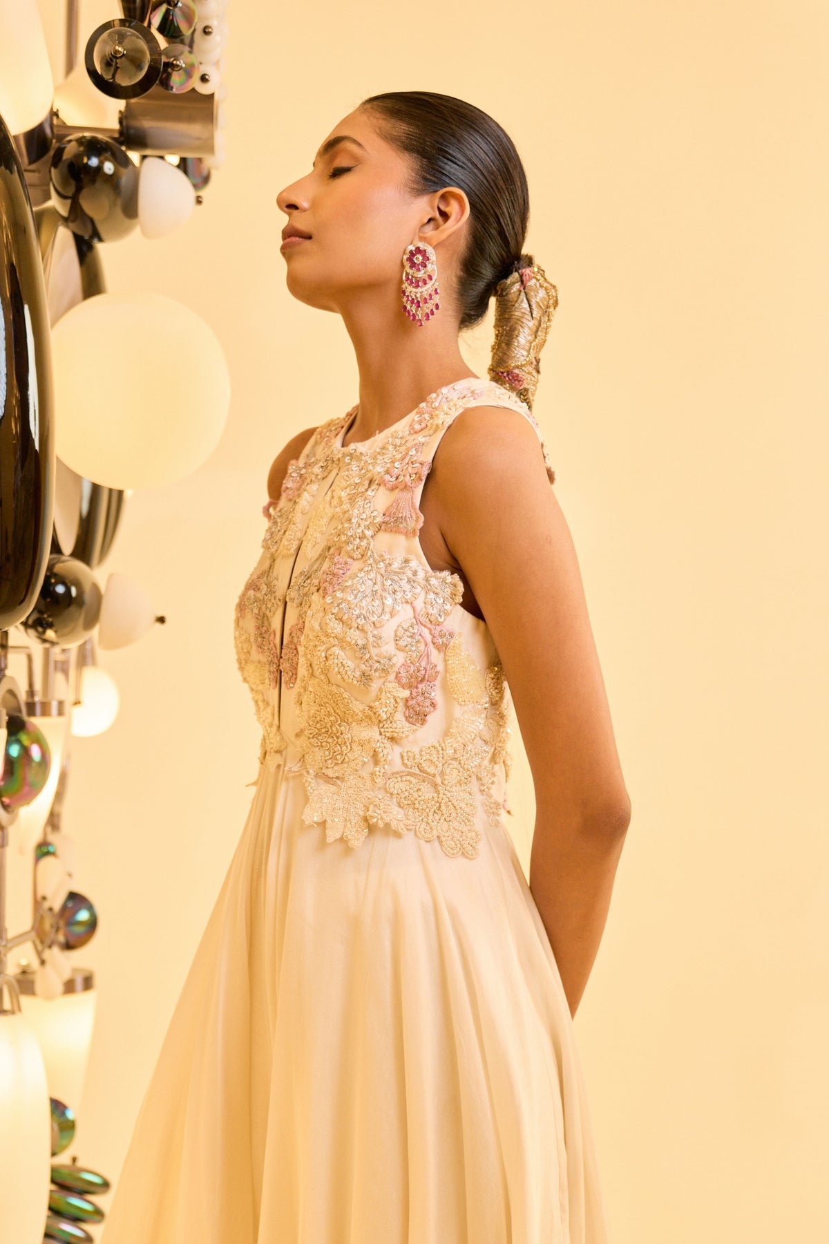Ivory Blossom Anarkali Set