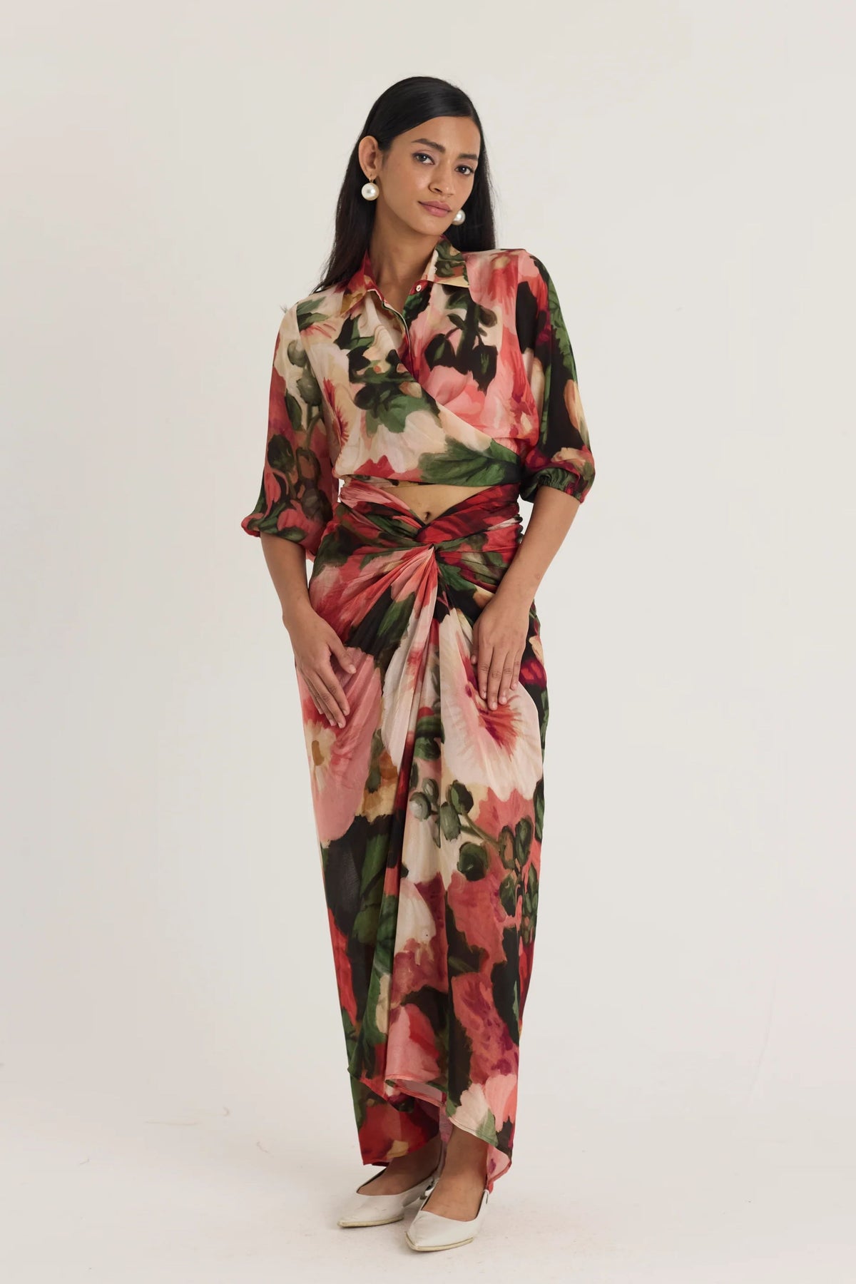Scarlett Tie-up Top &amp; Skirt Set