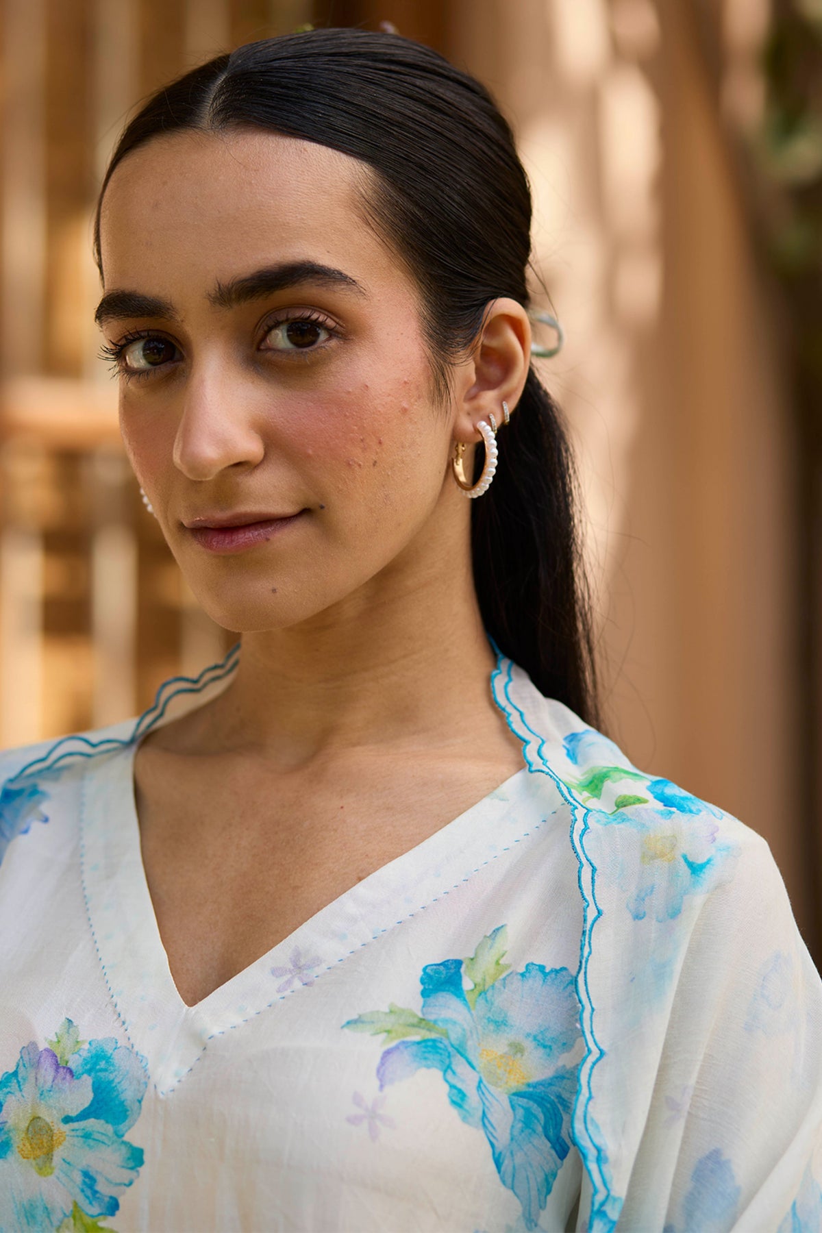Dawn Poppy Ivory Kurta Set