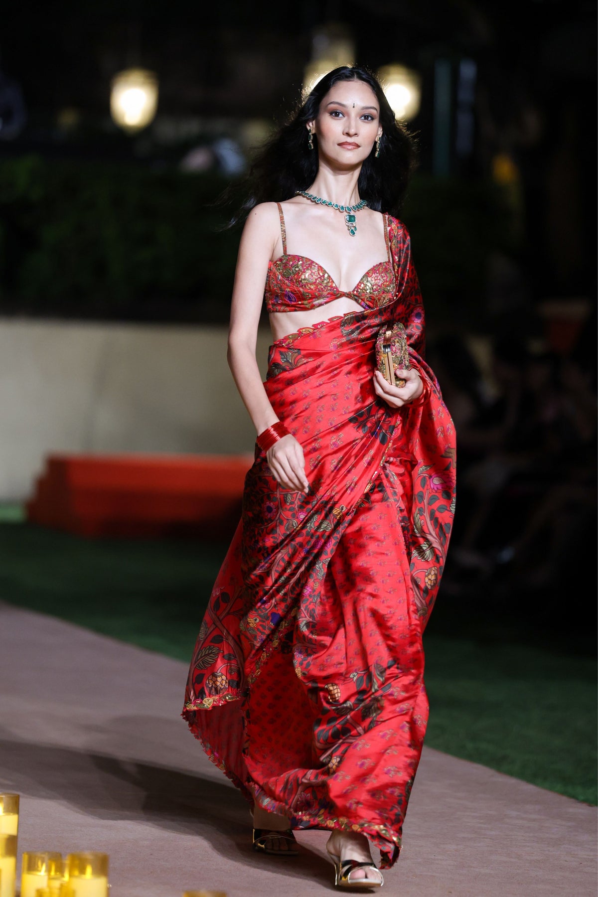 Surkh Laal Printed Saree Set