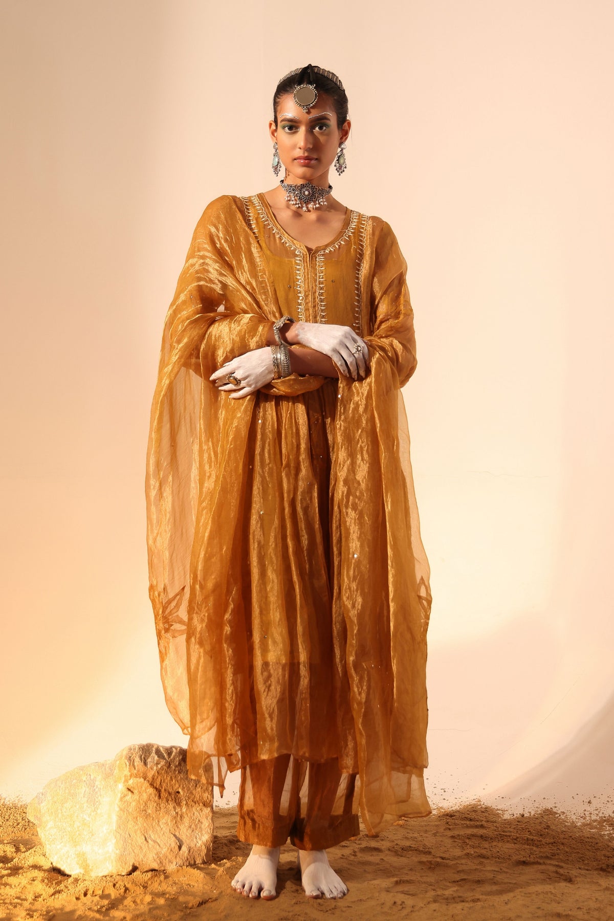 Mustard Kurta Set
