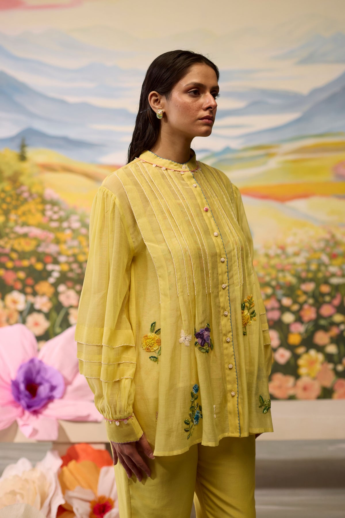 Sunray Floral Beaded Shirt