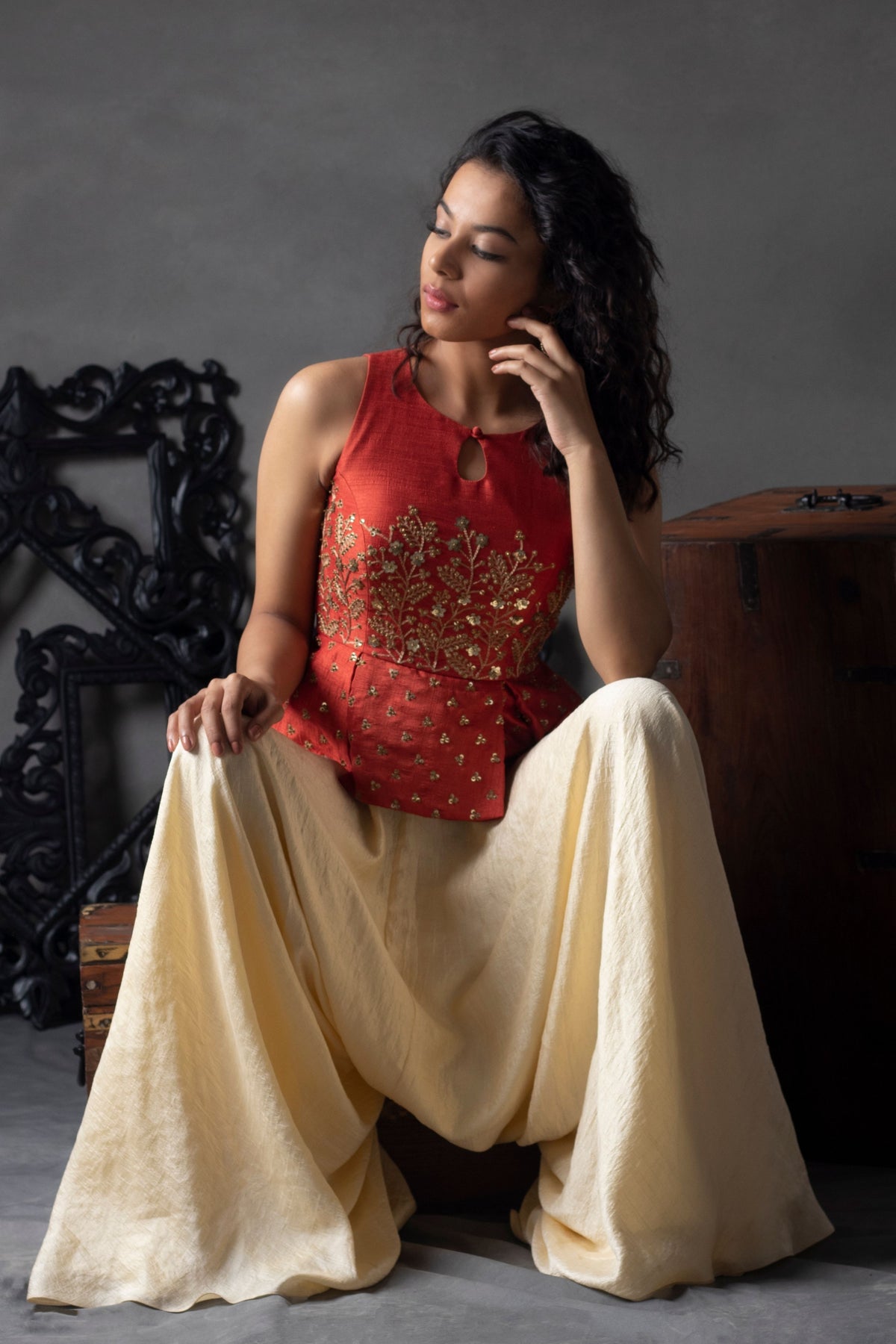 Mawra Peplum Palazzo Set