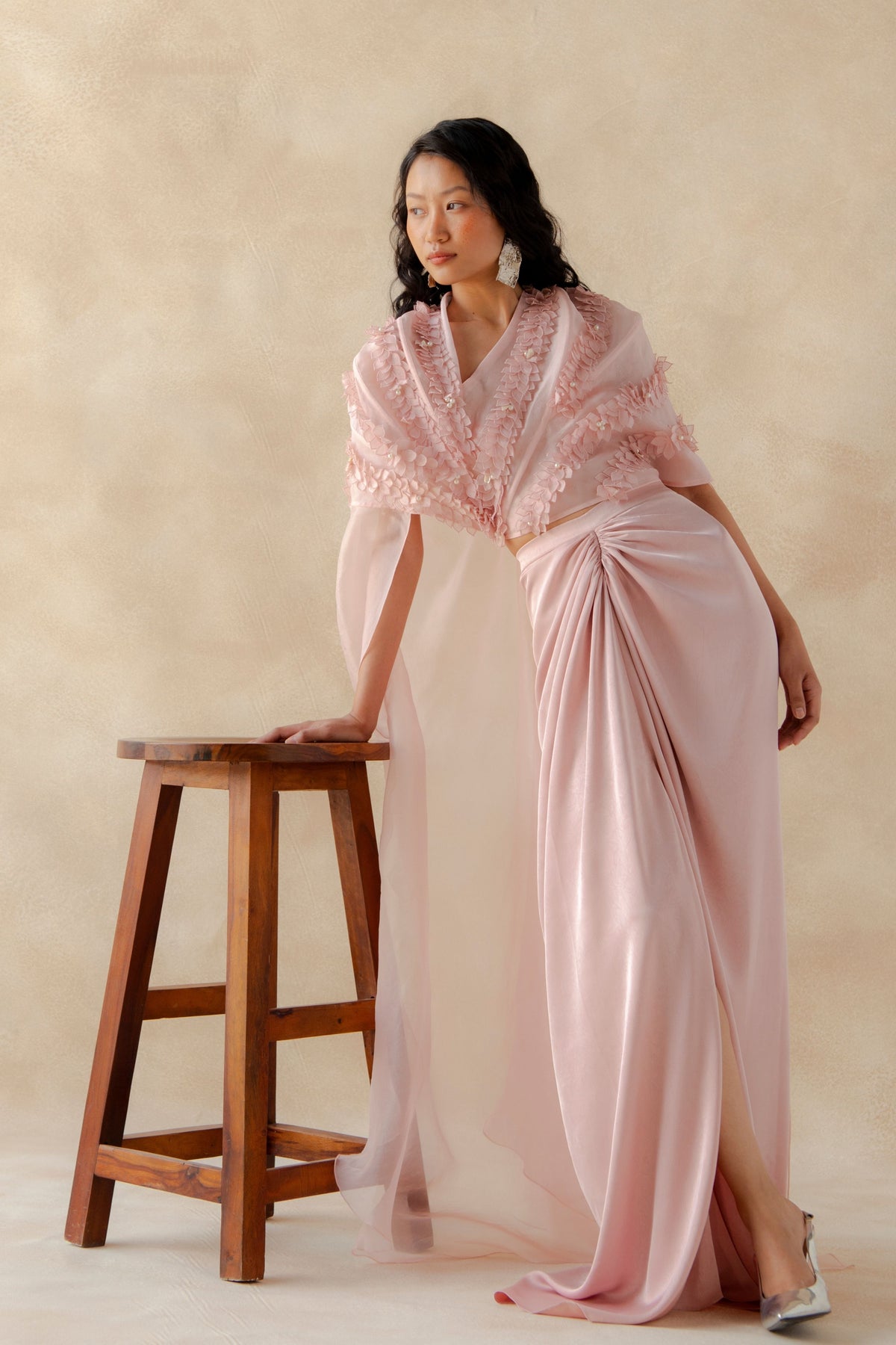 Hydrangea Cape Bustier Drape Skirt