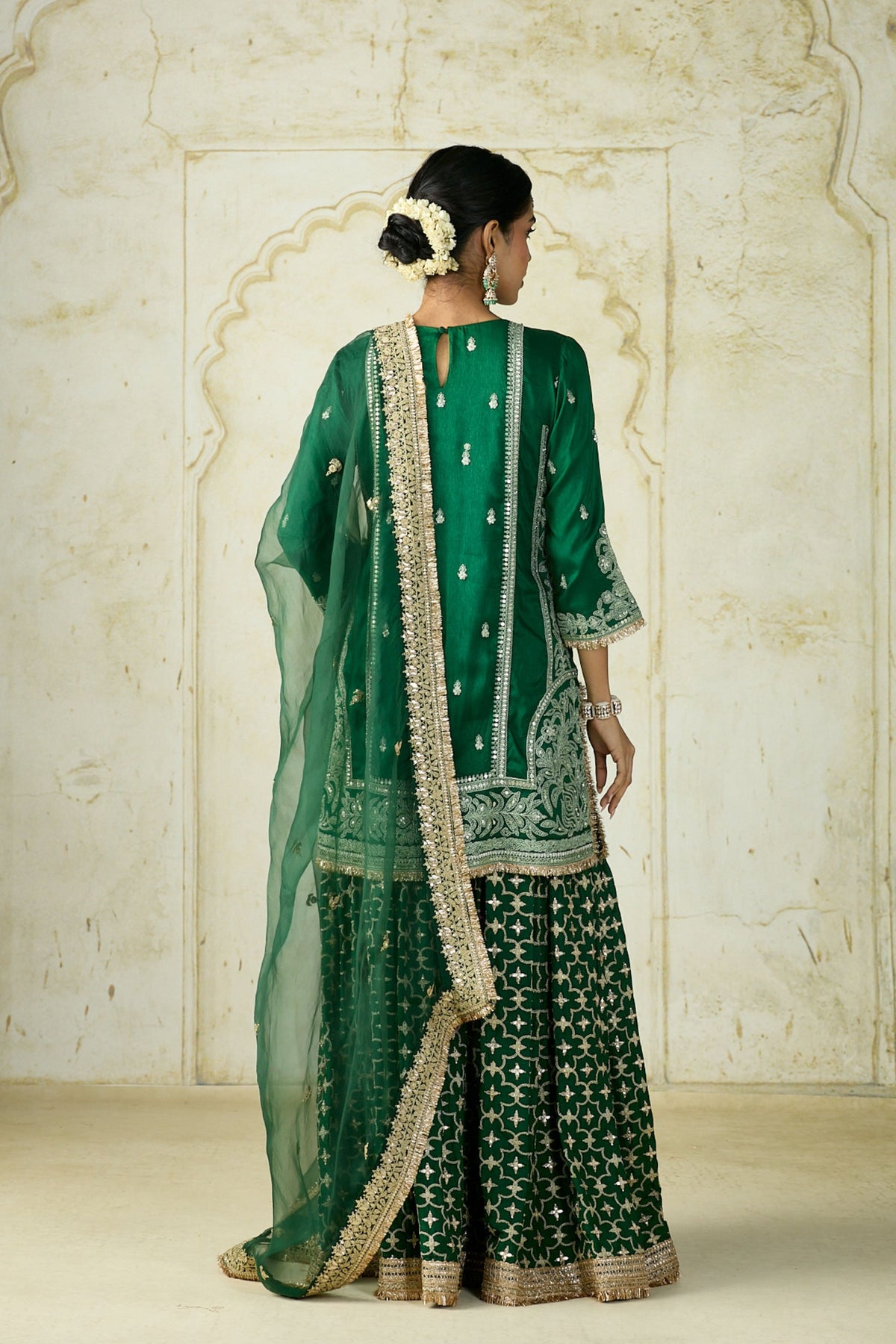 Green Mumtaz Sharara Set