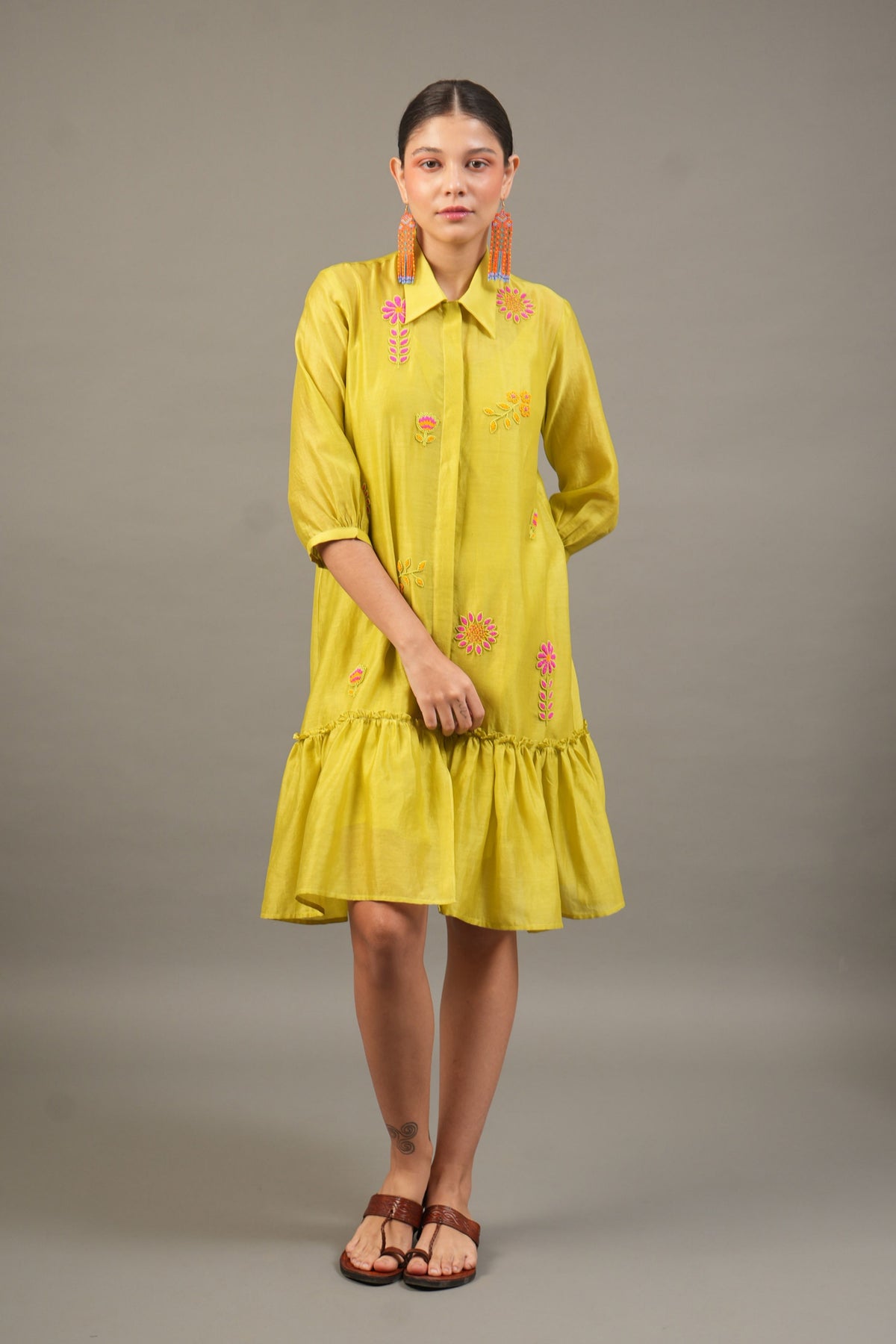 Lime Florals Dress