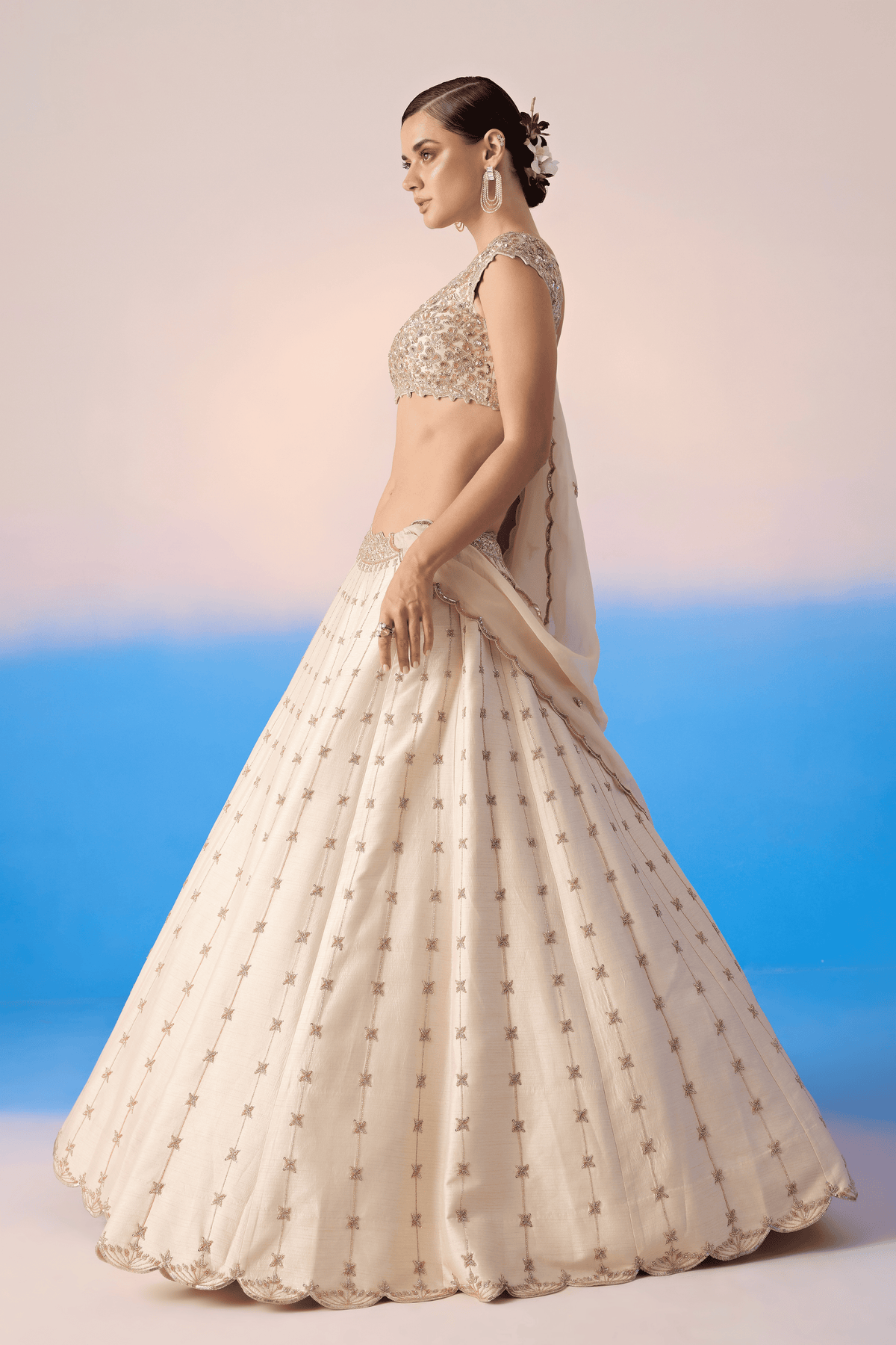 Beige Lehenga Set