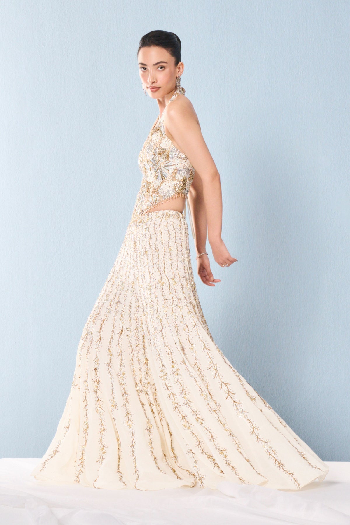 High Waist Sharara And Corset