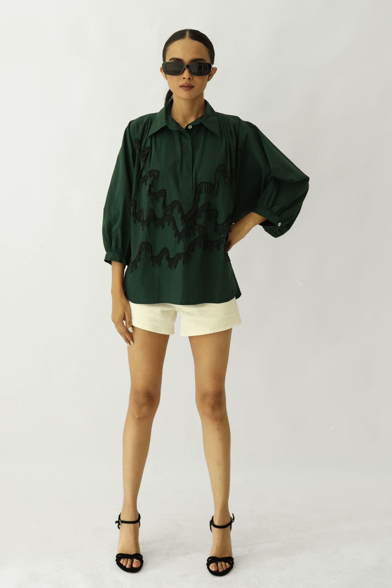 Bottle Green Horizon Shirt - Studio Moda - Elahe