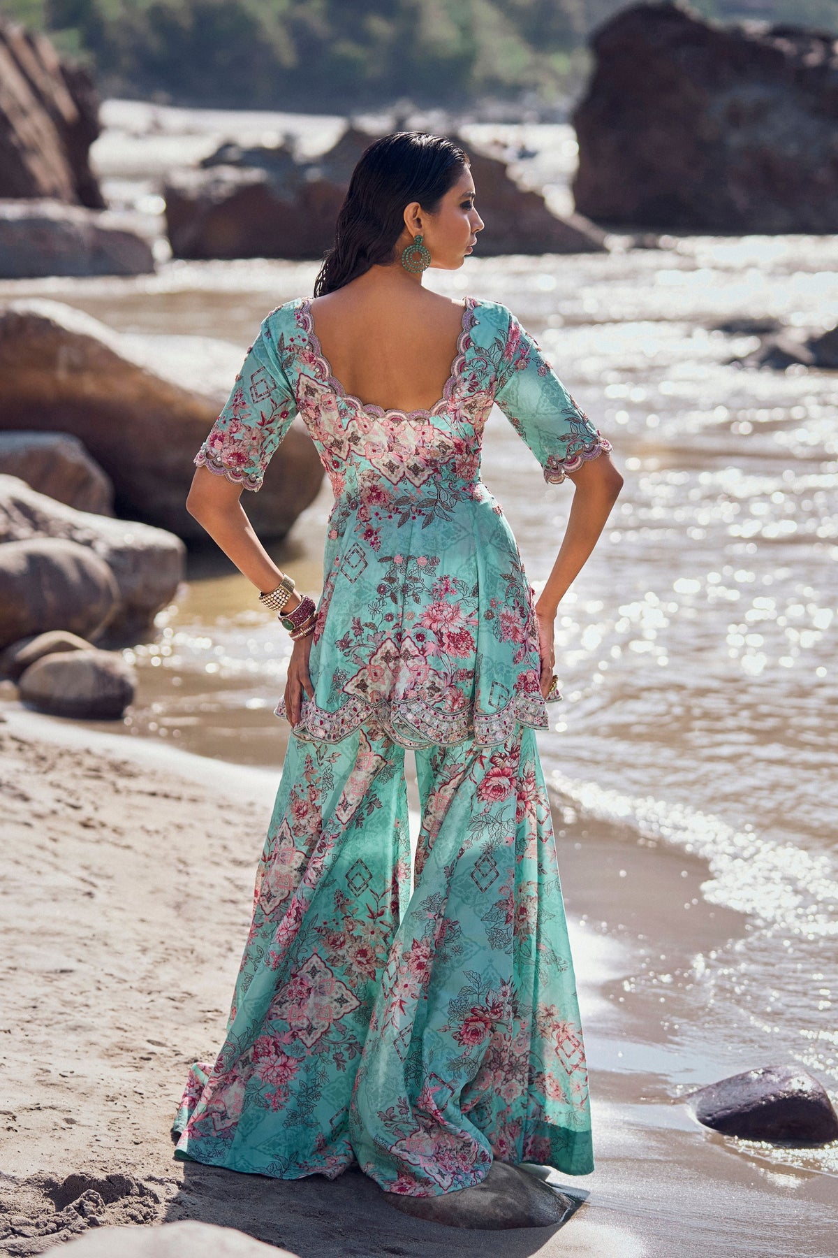Asra Chanderi Sharara Set