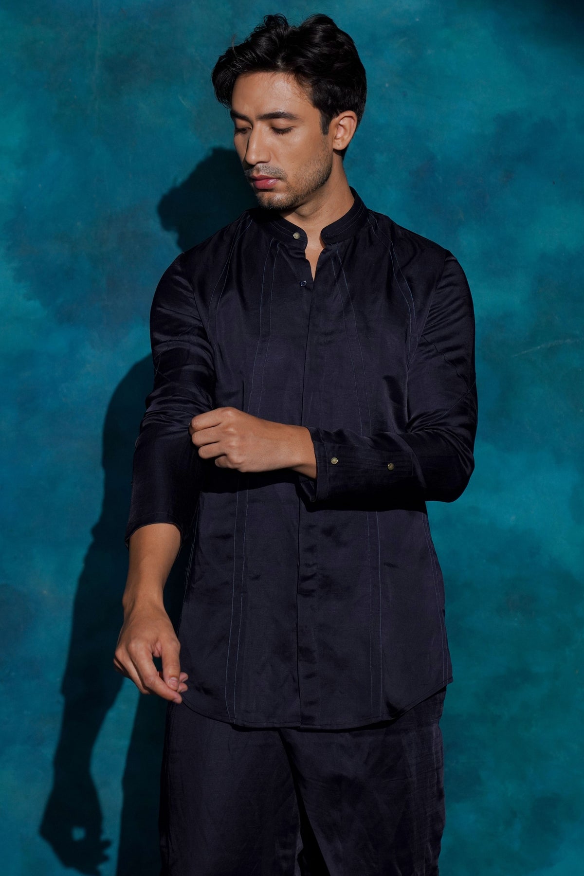Midnight Blue Shirt Set