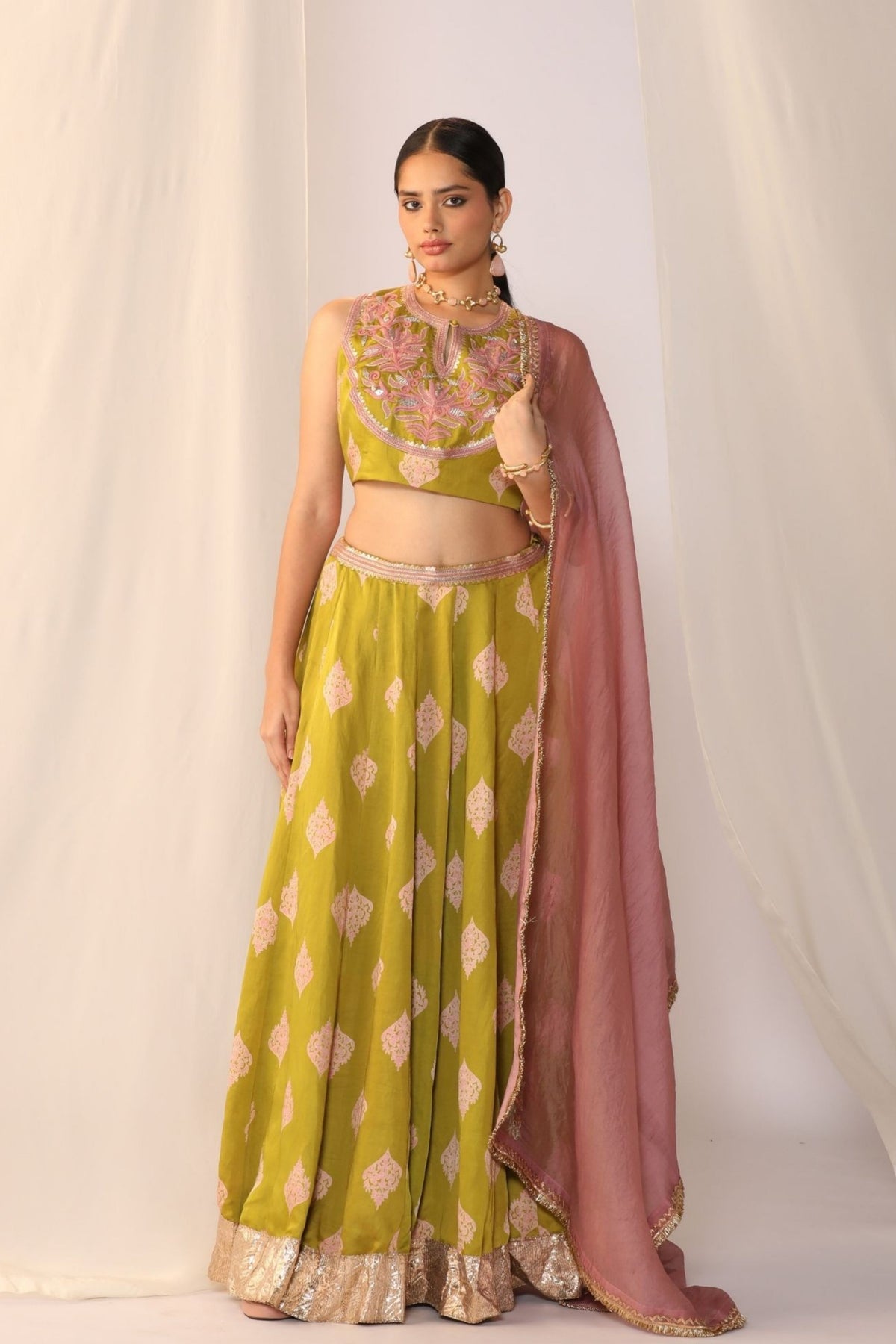 Leaf Green Elegant Lehenga Set