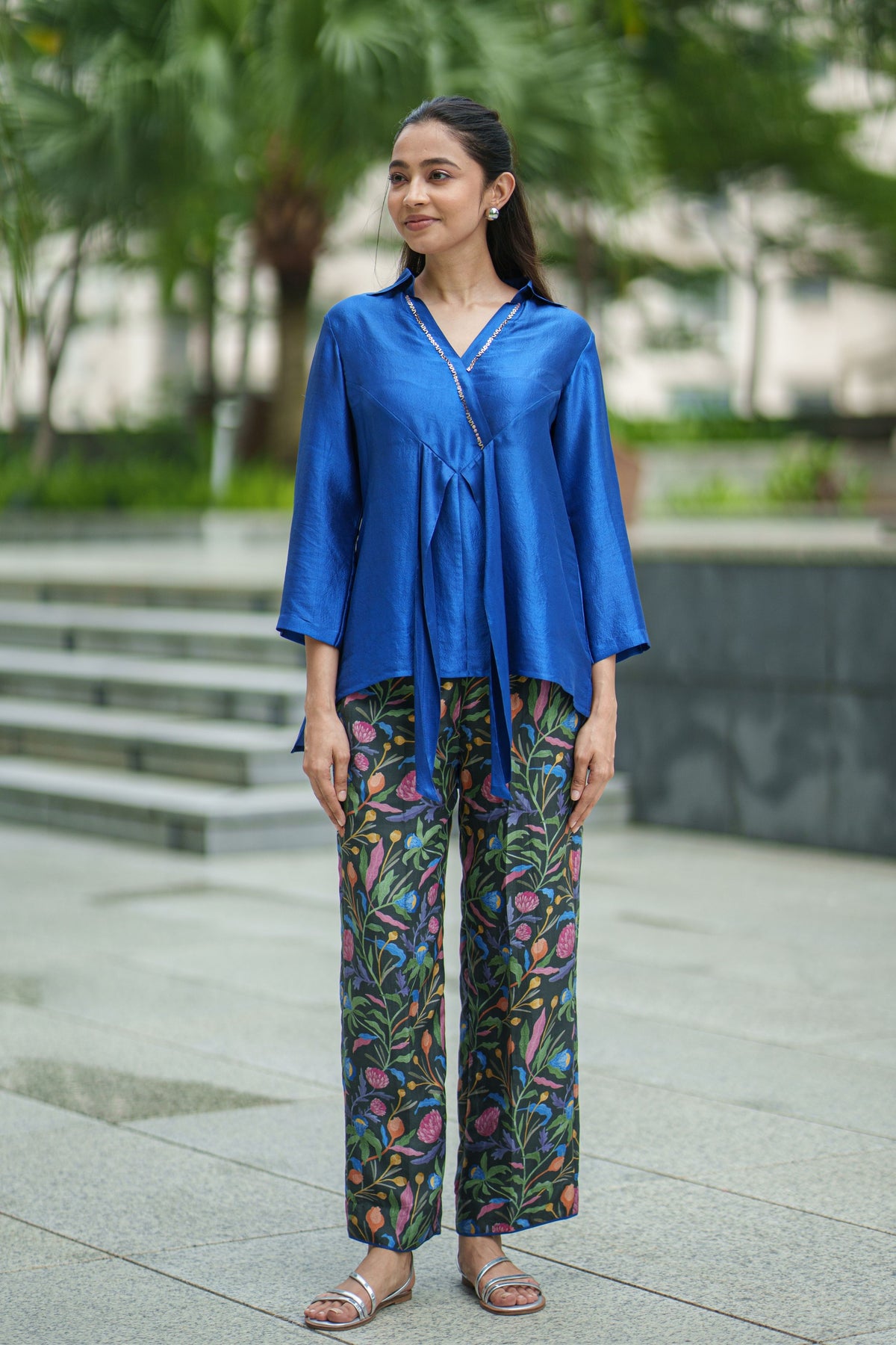 Tie Electric Blue Top