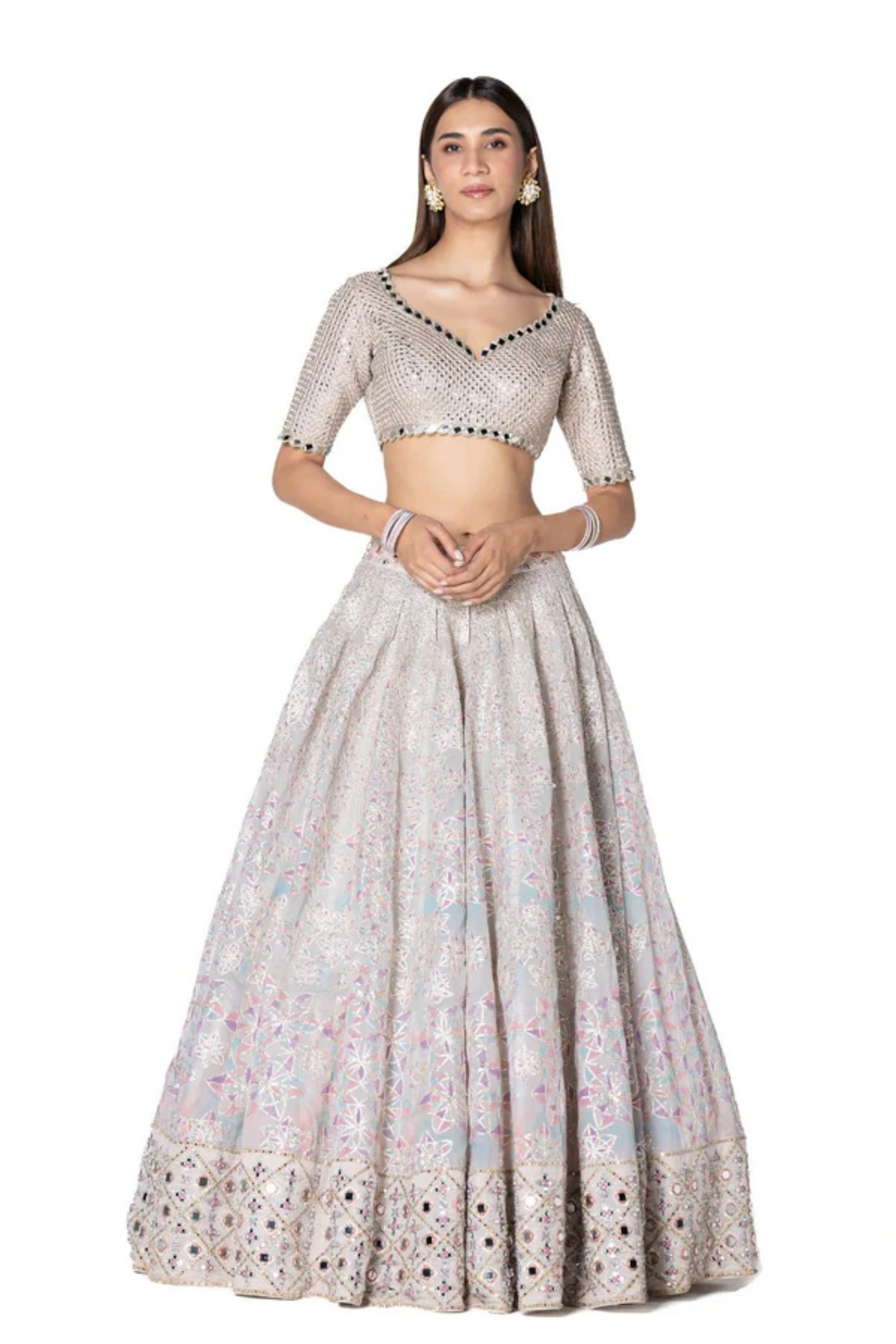 Printed Pink Gotta Lehenga Set