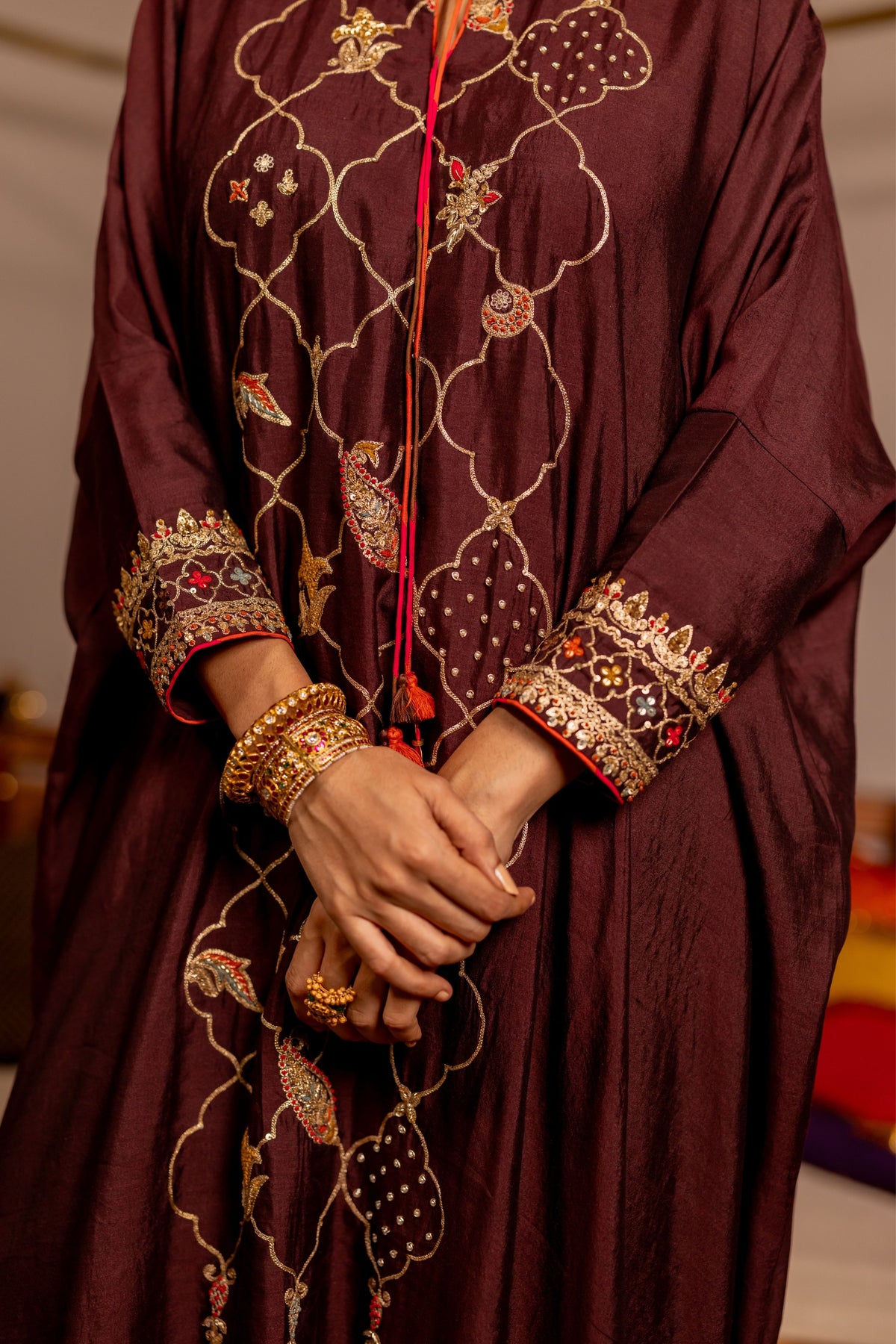 Leela Brown Kaftan Set