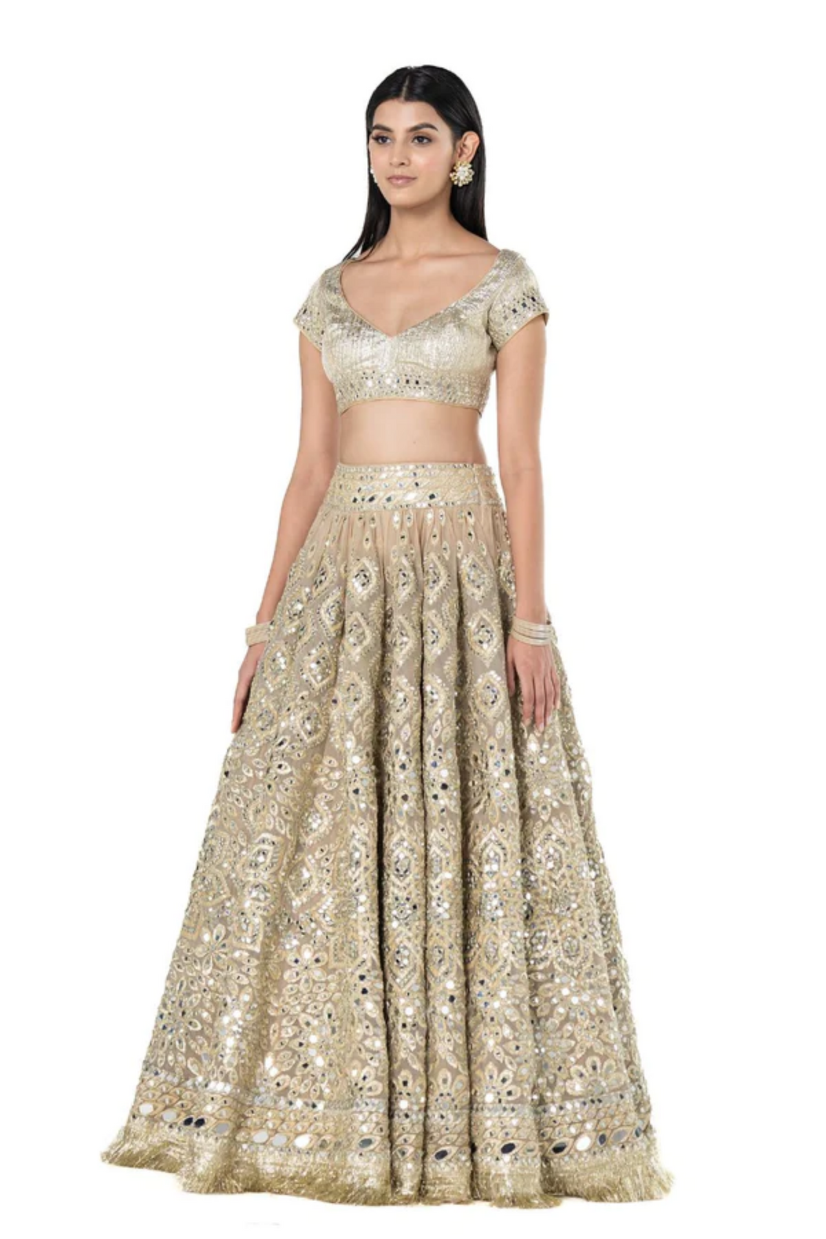 Beige Lehenga Set