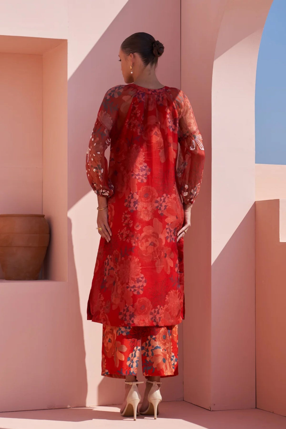 Brown Moroccan Organza Zar Dress