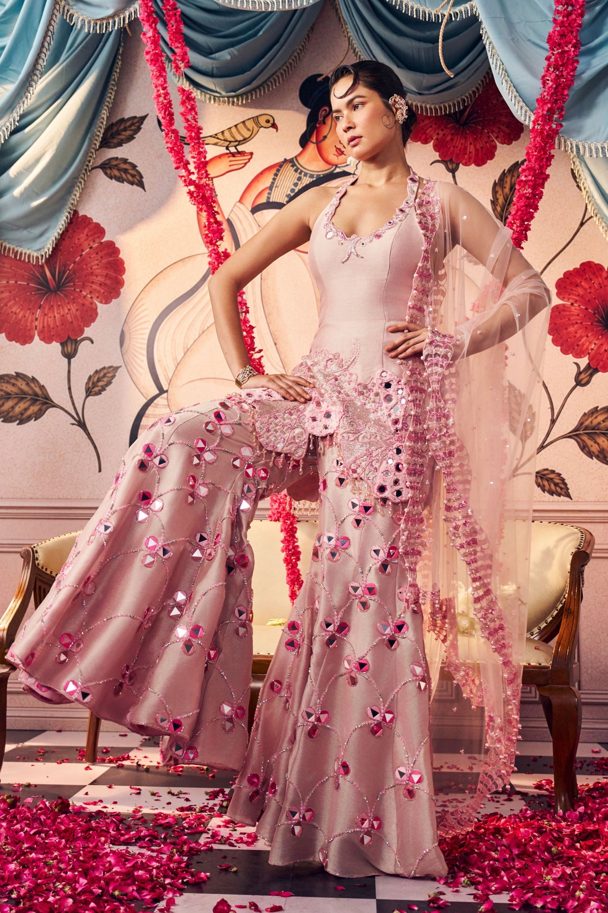 Pink Sharara Set