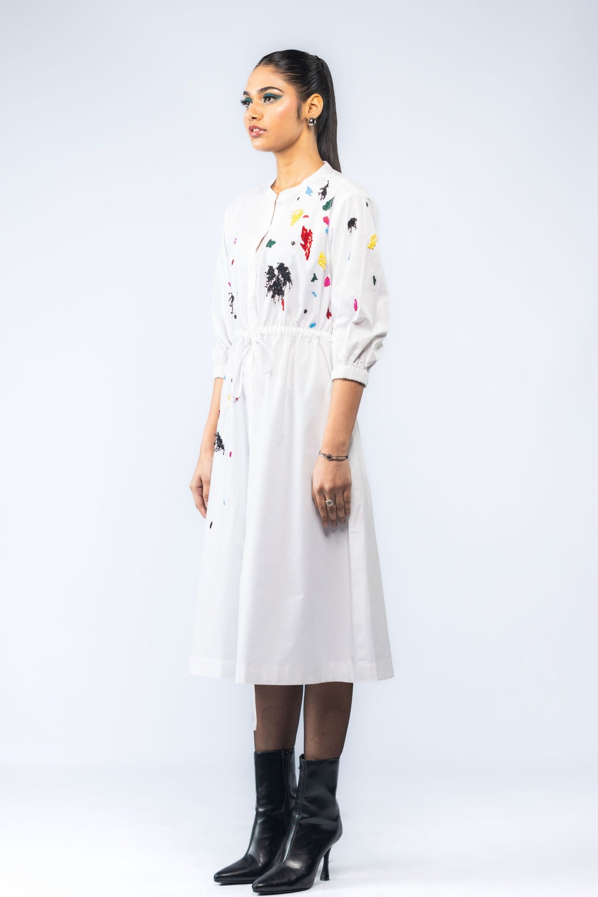 Elara Embroidered Long Dress