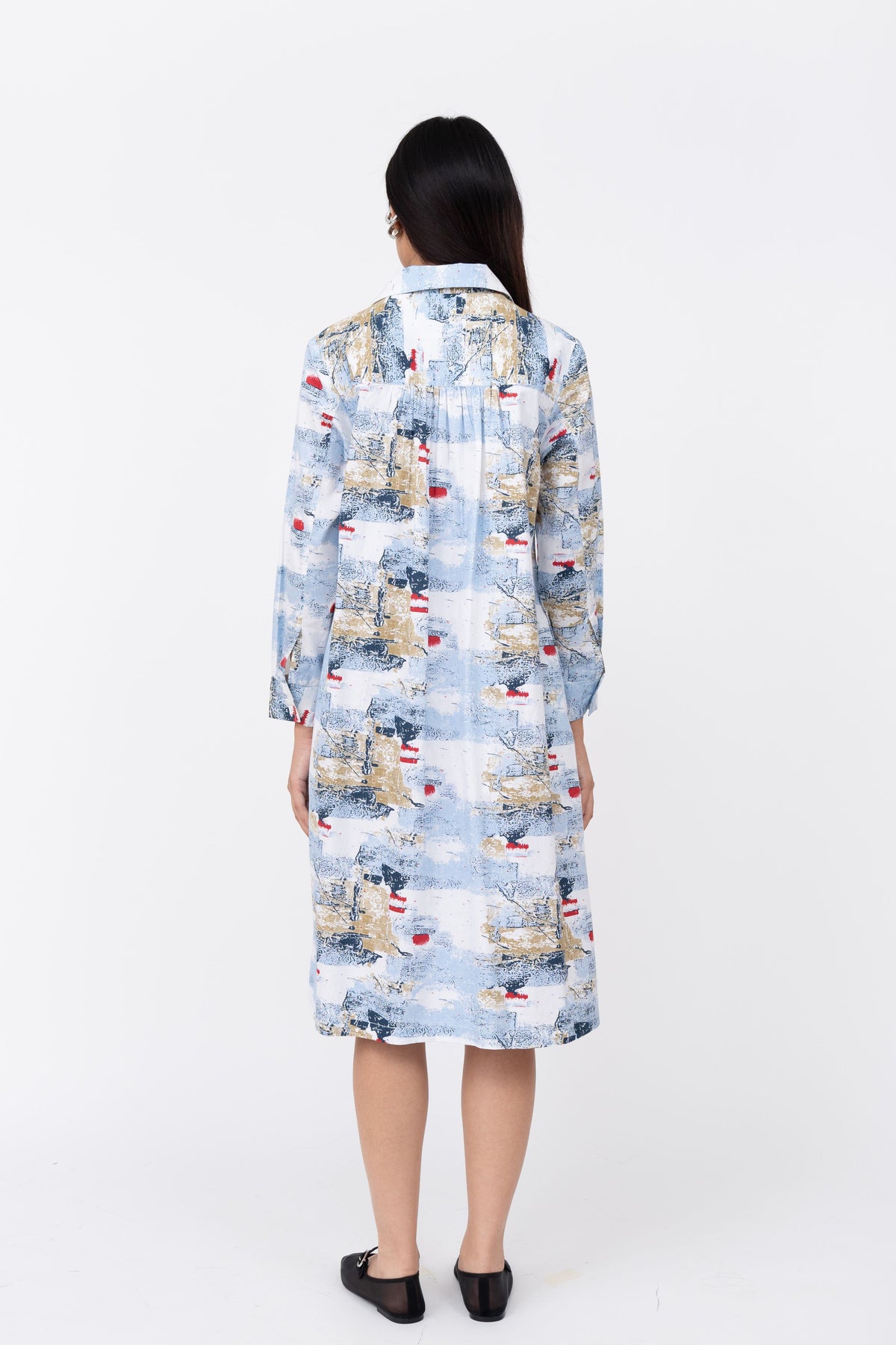 Abstract Canvas Slide Shirt Dress