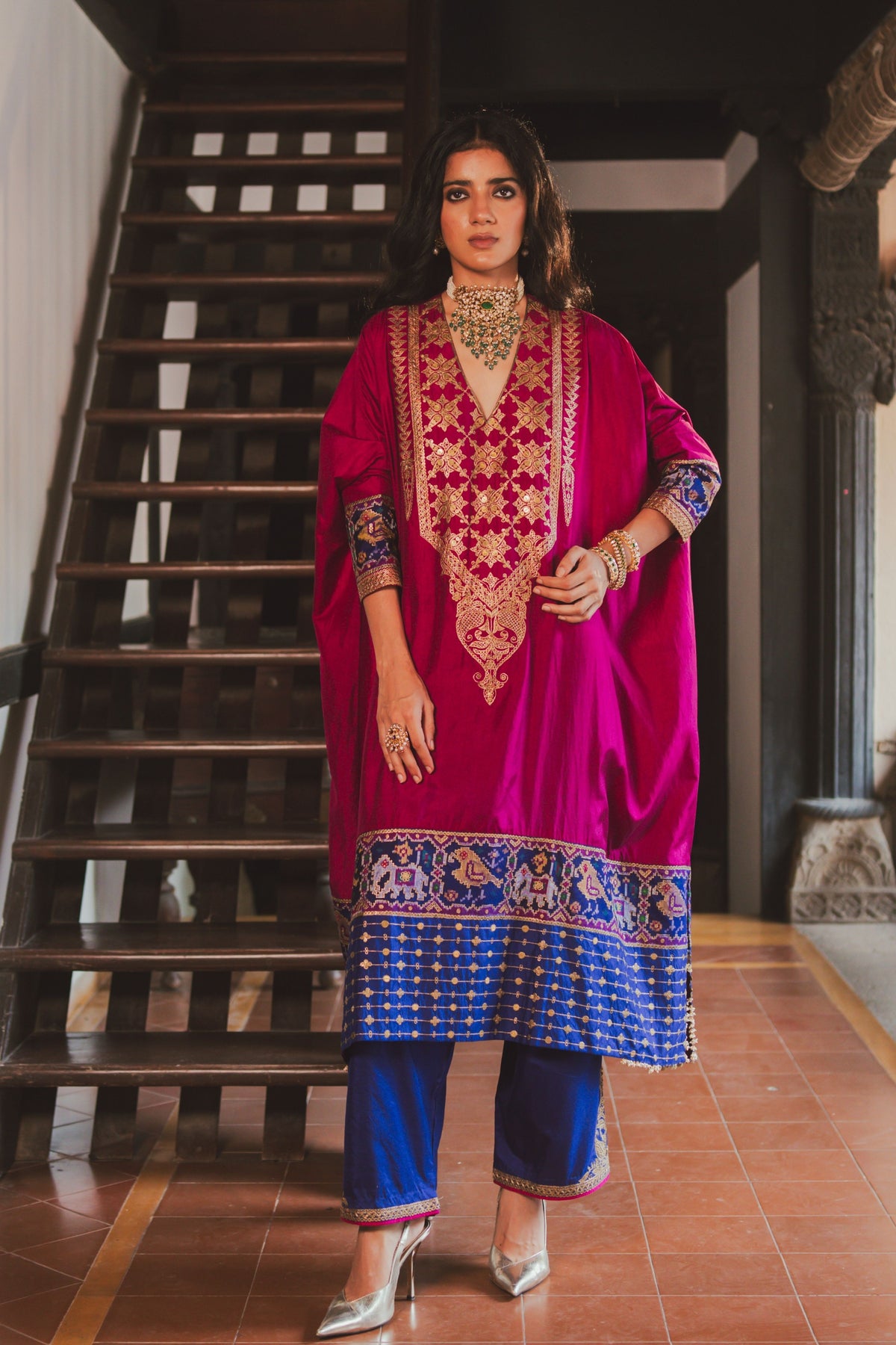 Kriti Magenta Kaftan Set