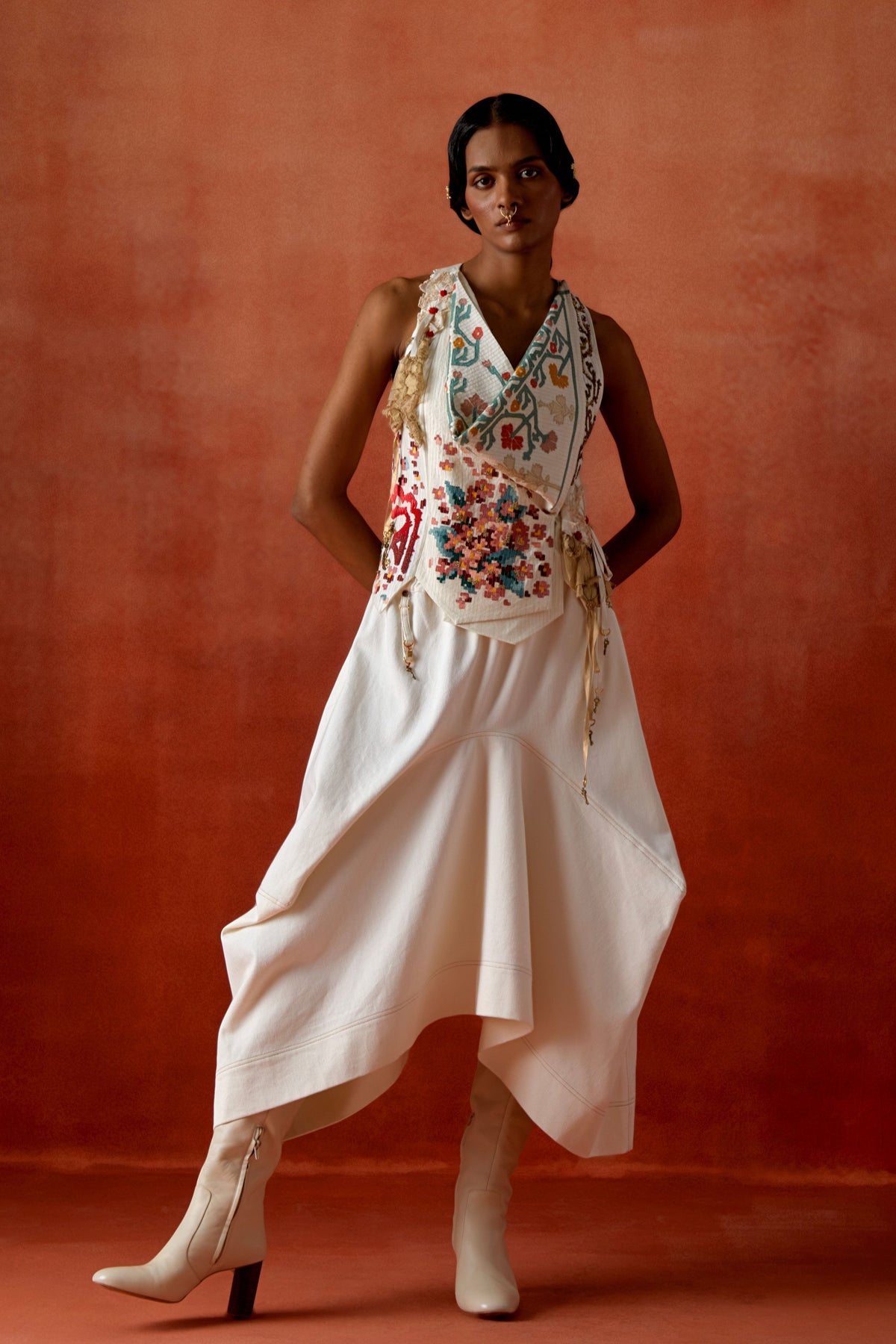 Denim Barrel Skirt Set