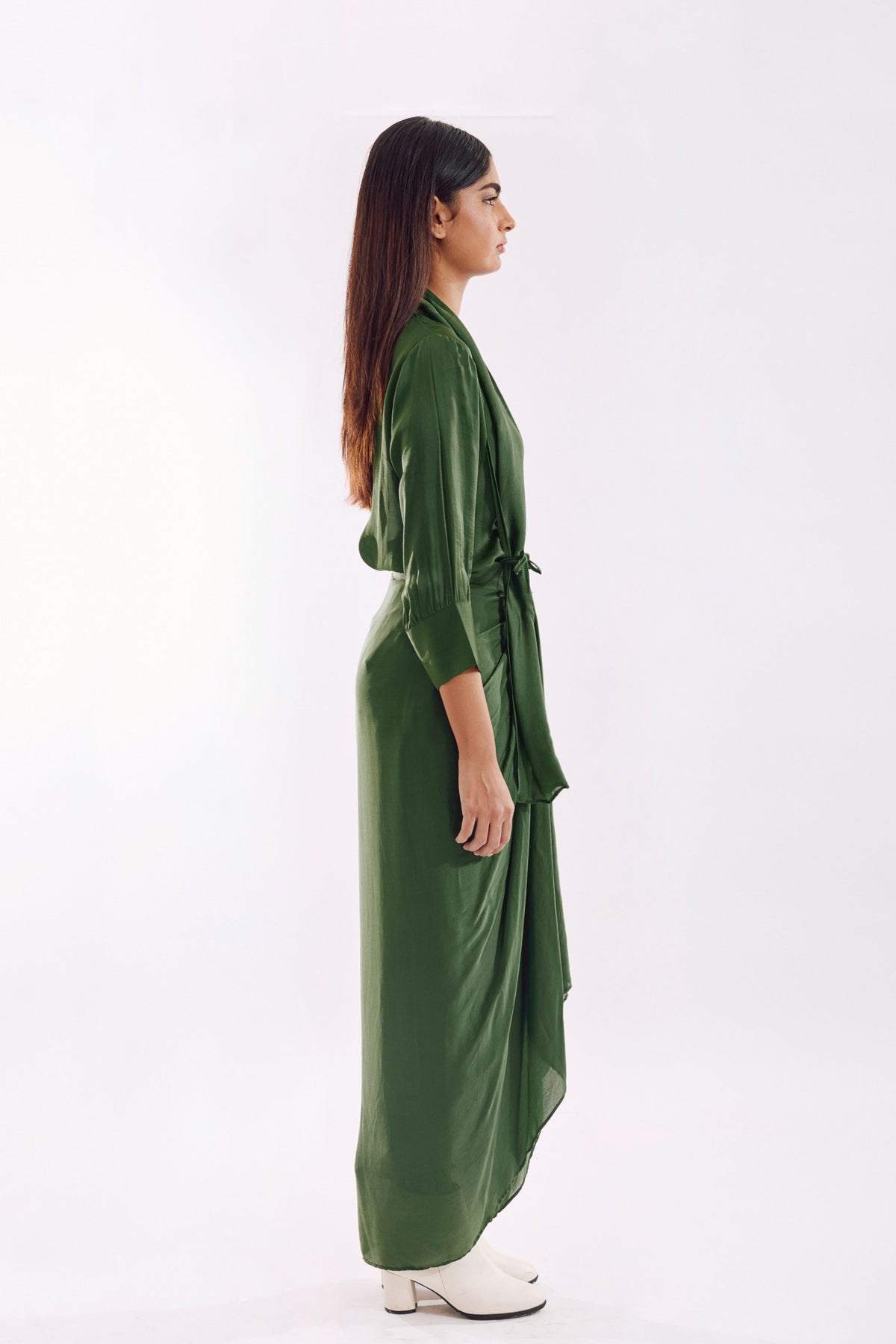 Green Side Tie Top