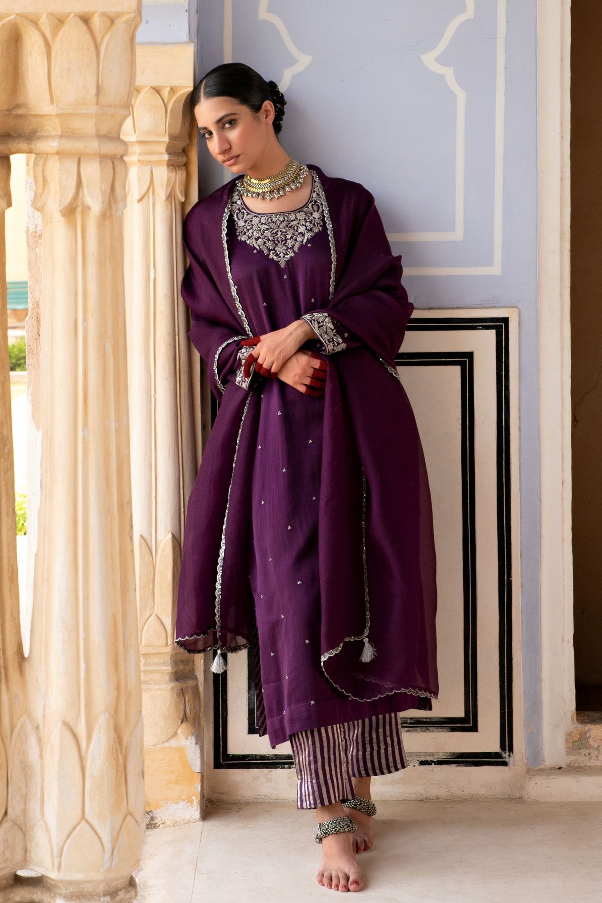 Aubergine Kurta Set